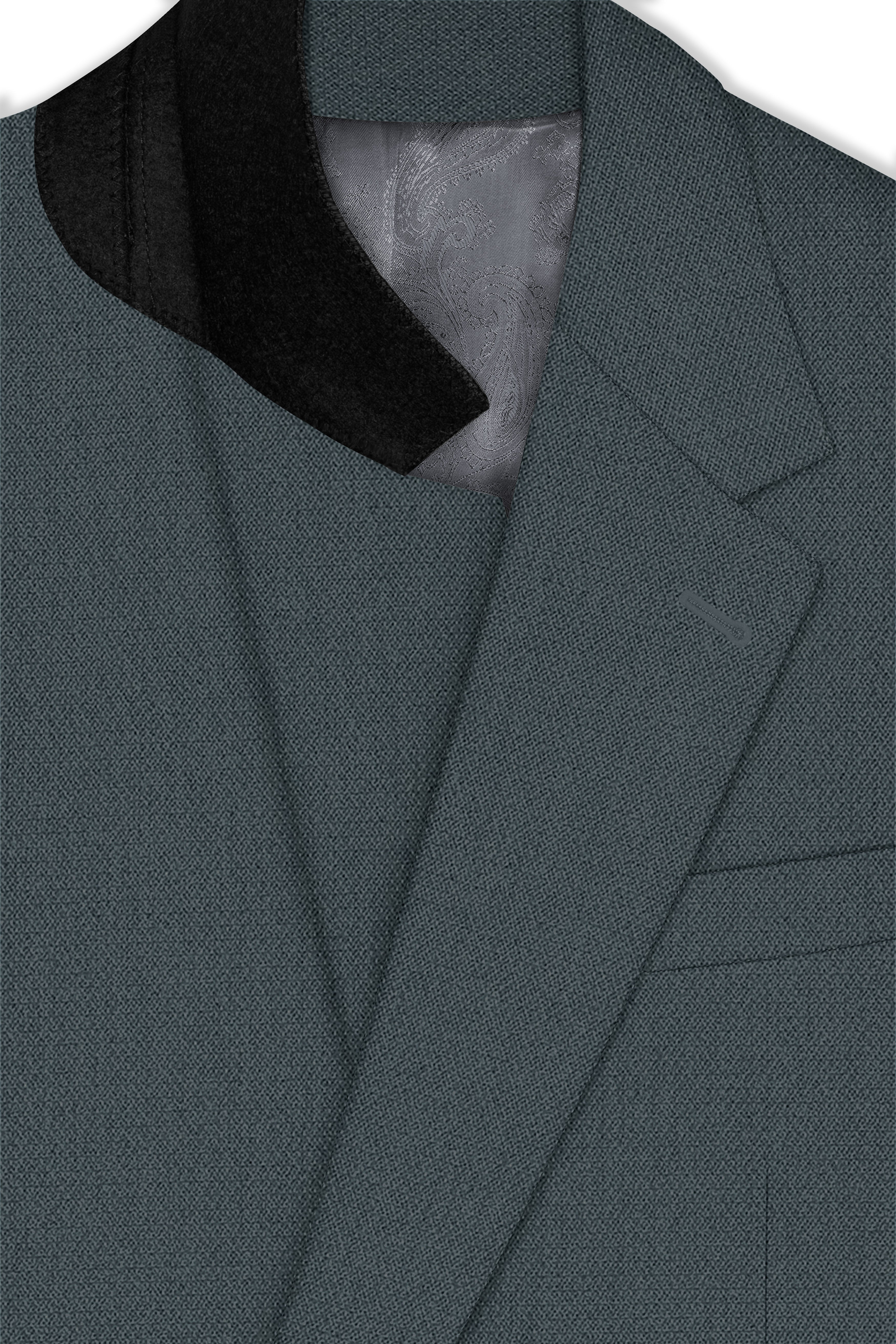 Aurelian-Scarpa Green Diamond Textured Wool Rich Slight Stretch Single Breasted Blazer
