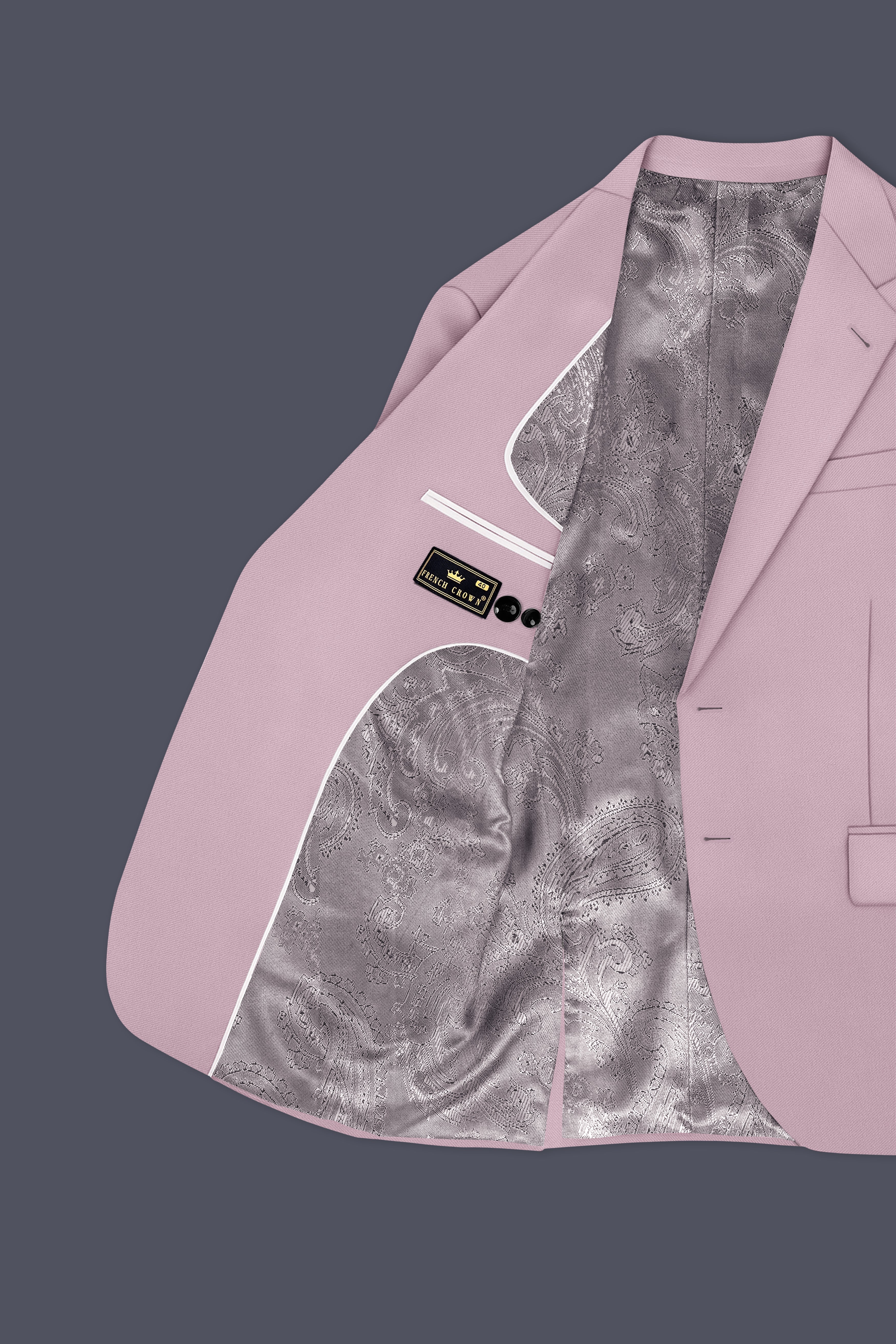 Allure-Korean Blossom Pink 4-Way Stretch Wrinkle-Free Fluid Drape Fabric Single Breasted Blazer
