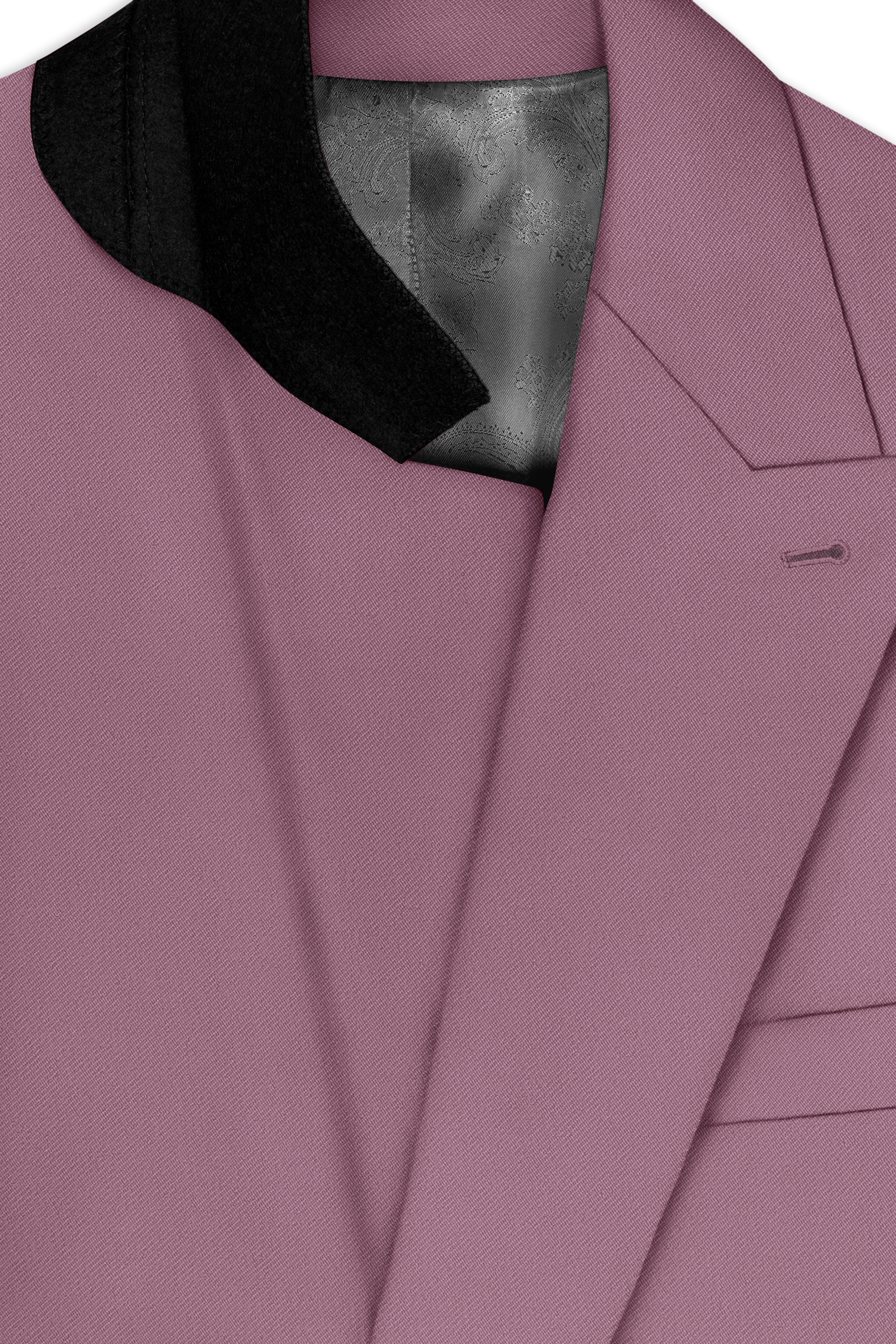 Rouge-Korean Opium Pink 4-Way Stretch Wrinkle-Free Fluid Drape Fabric Double Breasted Blazer