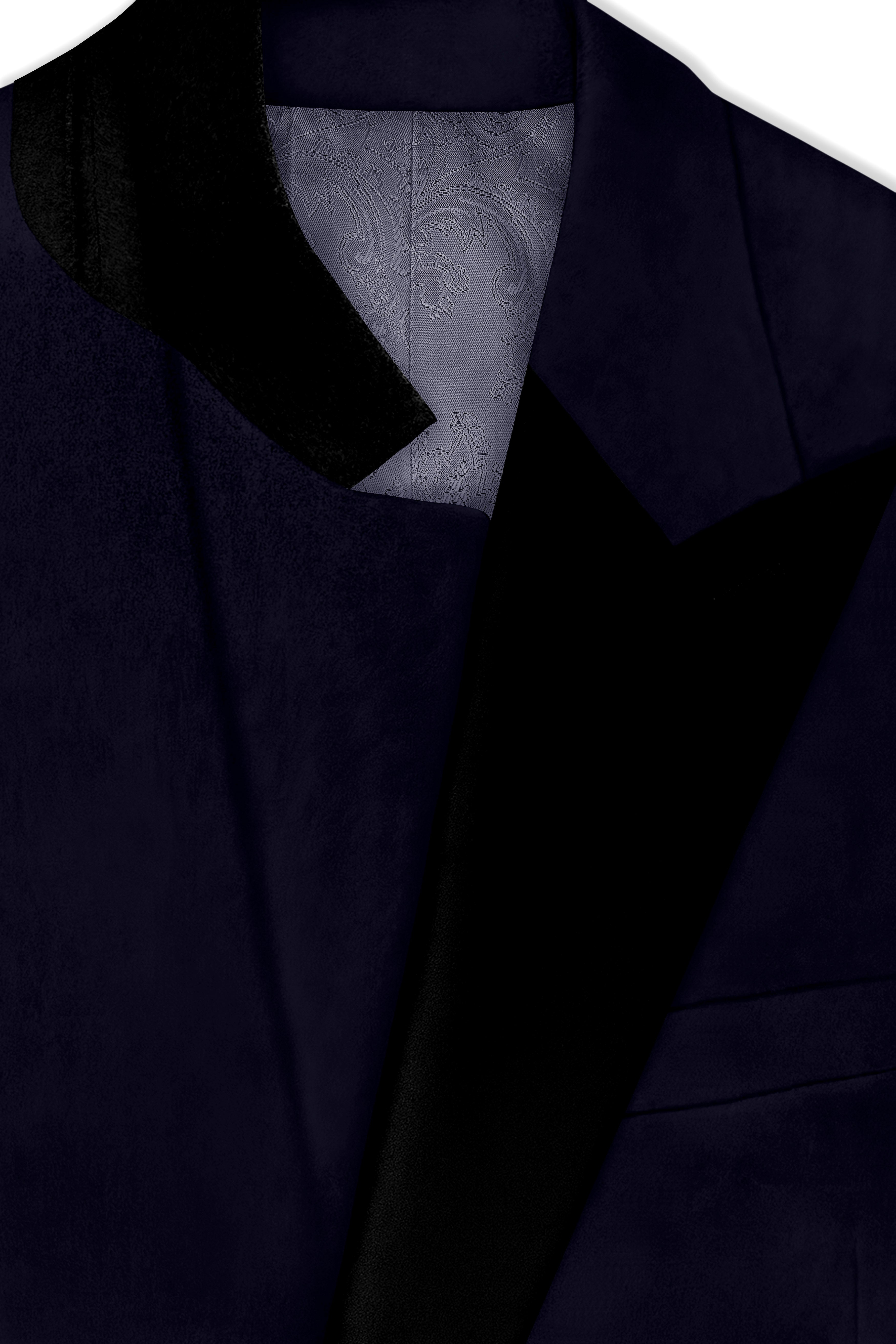 Torvian-Vulcan Blue Velvet Peak Lapel Tuxedo Blazer