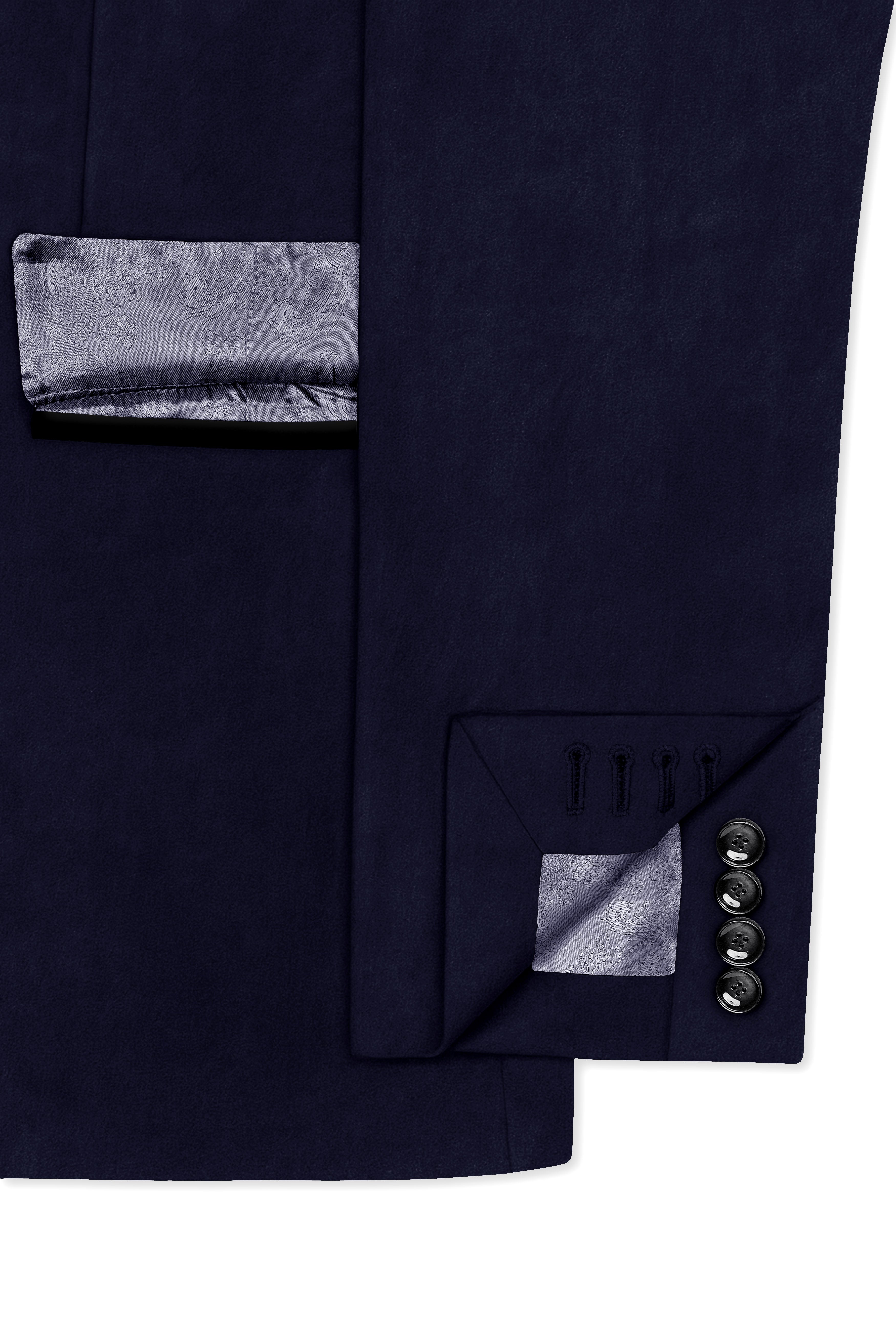 Torvian-Vulcan Blue Velvet Peak Lapel Tuxedo Blazer