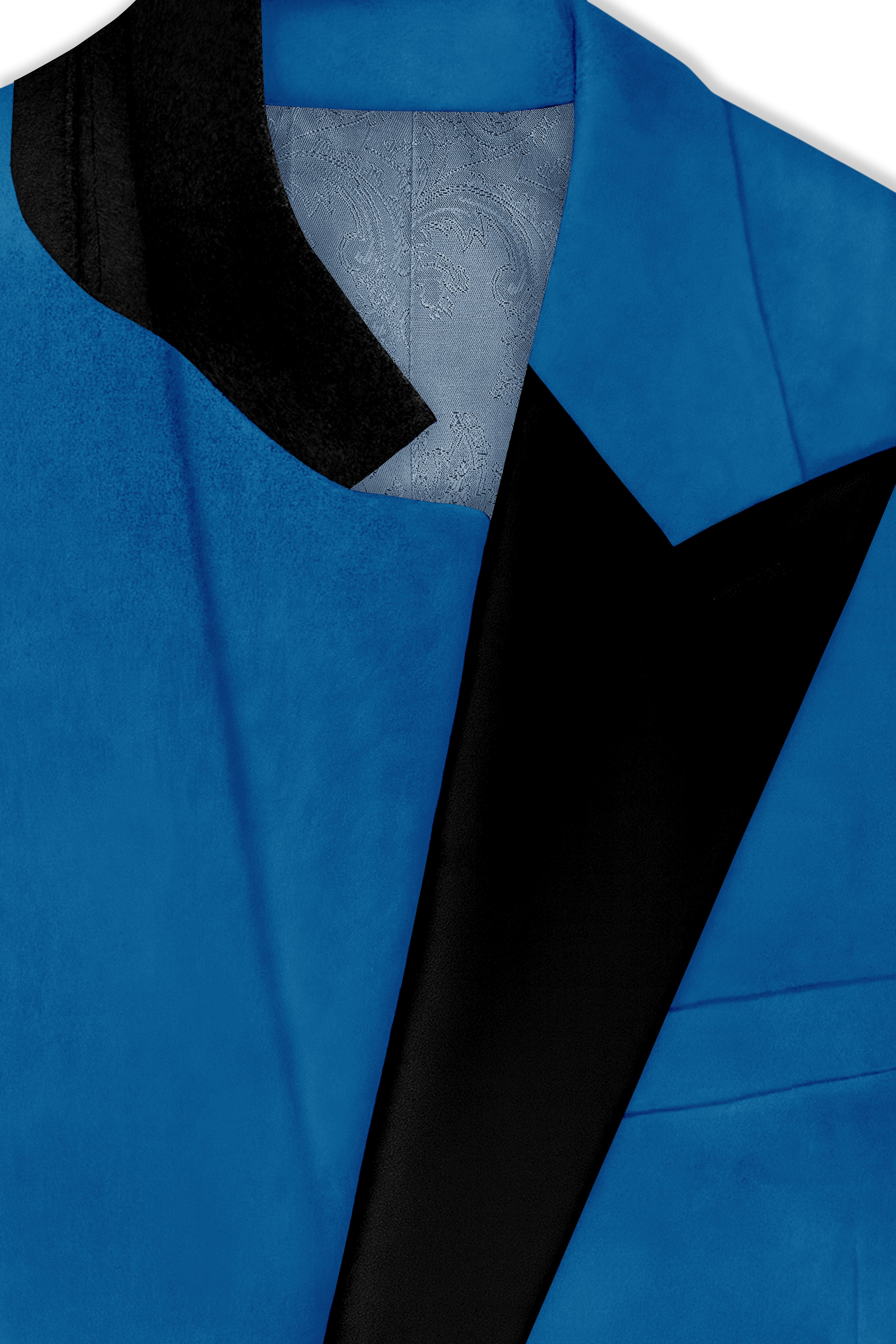 Orvian-Venice Blue Velvet Peak Lapel Tuxedo Blazer