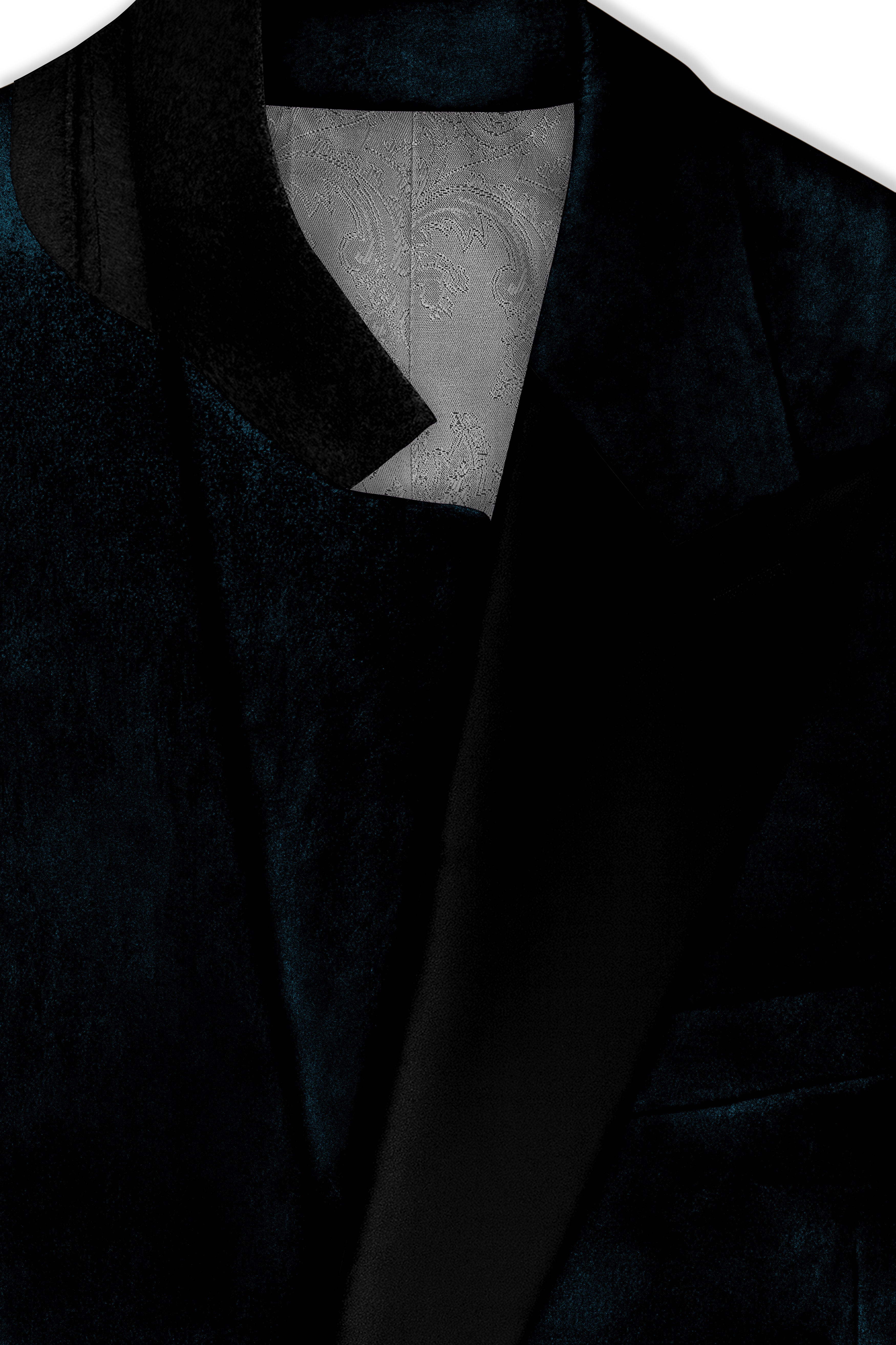 Rogue-Jaguar Blue Velvet Peak Lapel Tuxedo Blazer