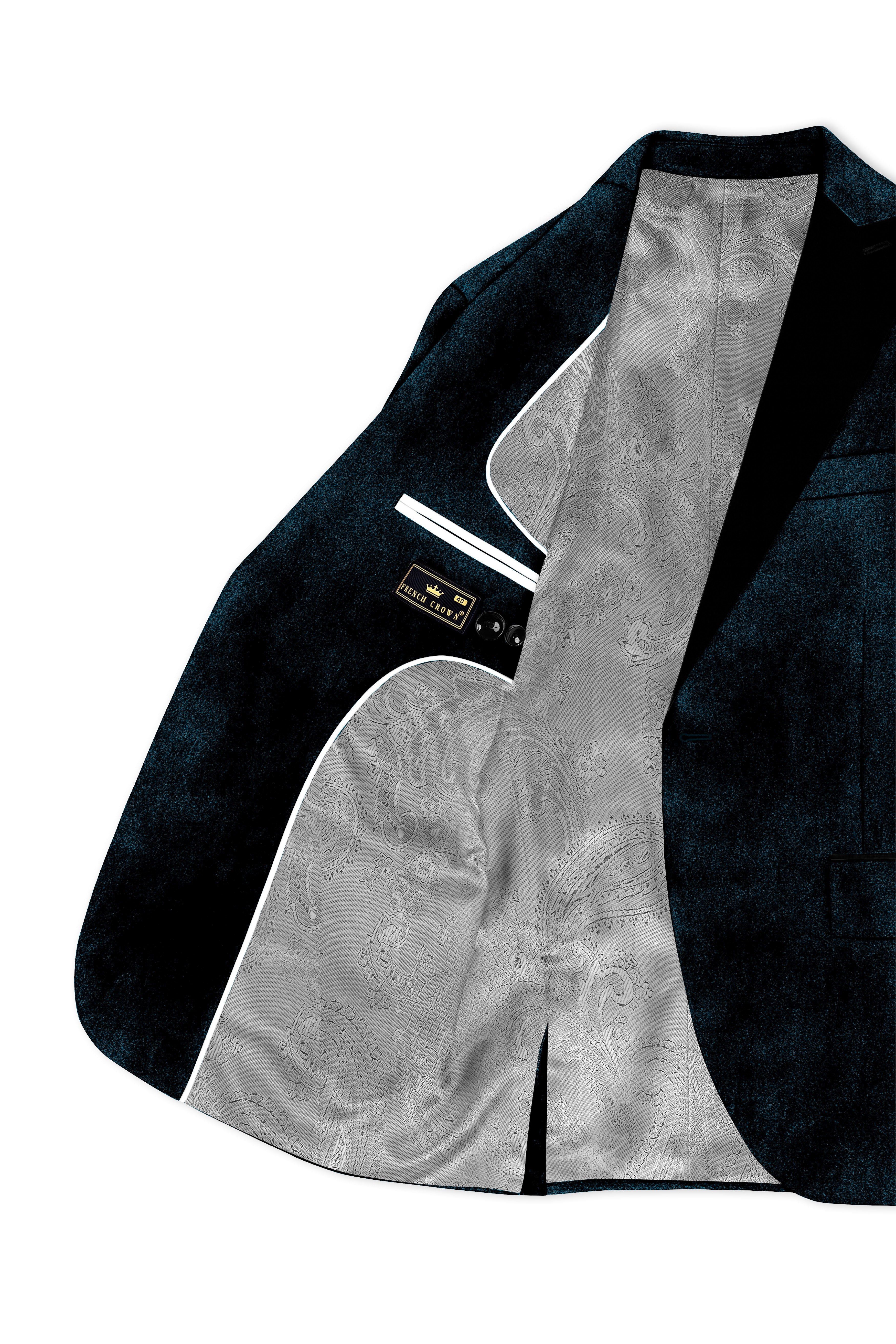 Rogue-Jaguar Blue Velvet Peak Lapel Tuxedo Blazer
