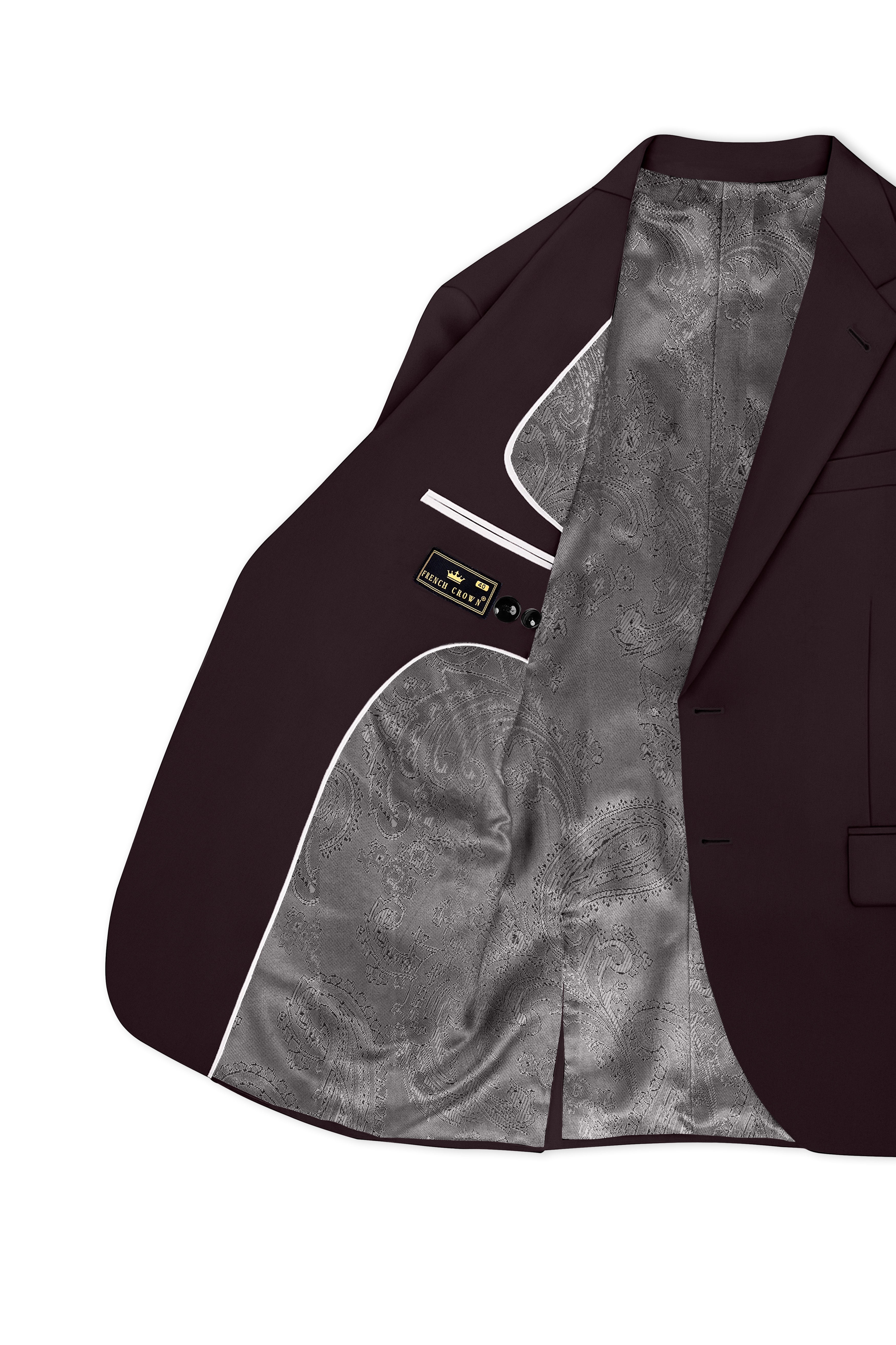 Imperial-Seal Brown Slight Stretch Subtle Sheen Poly-Viscose Single Breasted Blazer