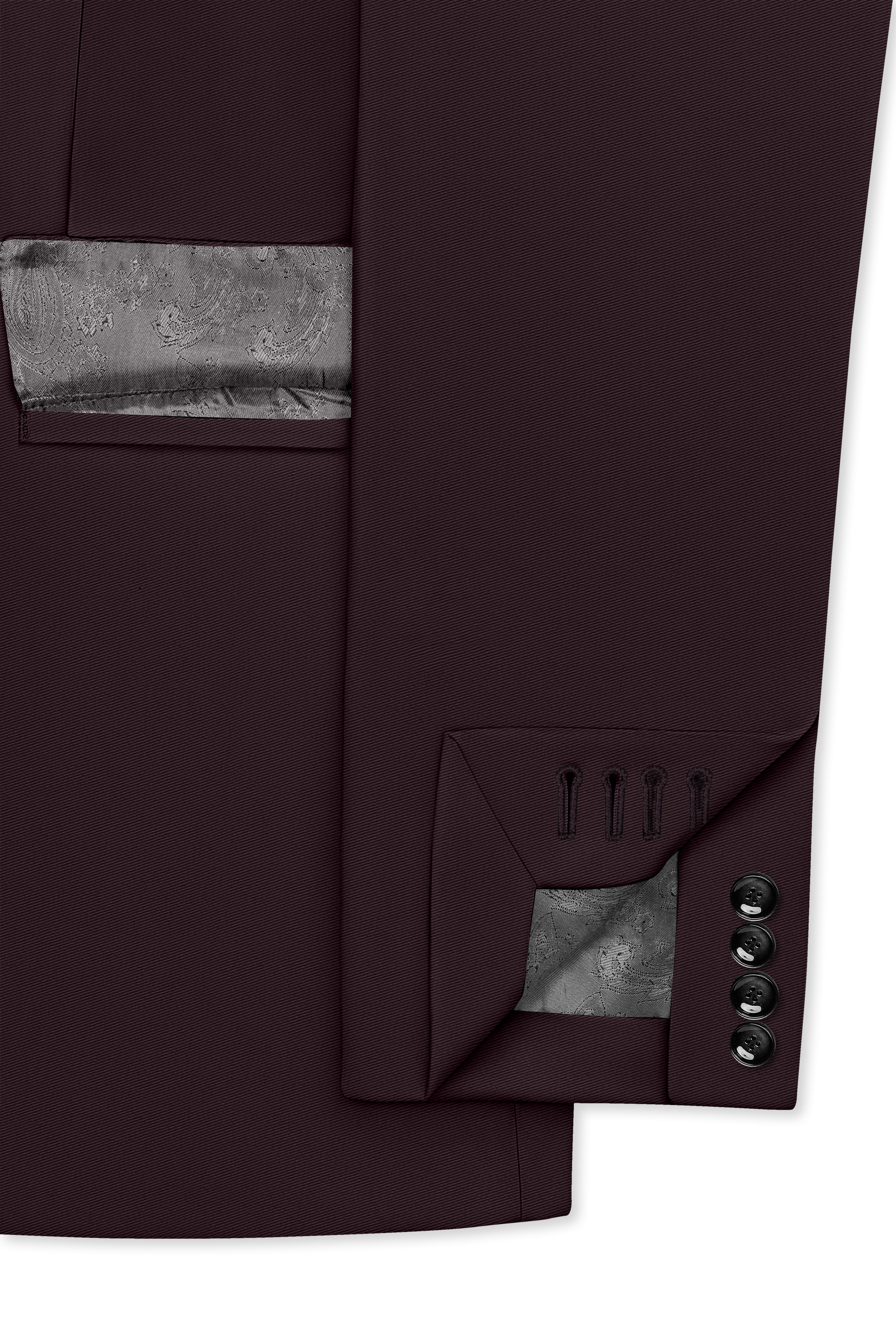 Imperial-Seal Brown Slight Stretch Subtle Sheen Poly-Viscose Single Breasted Blazer