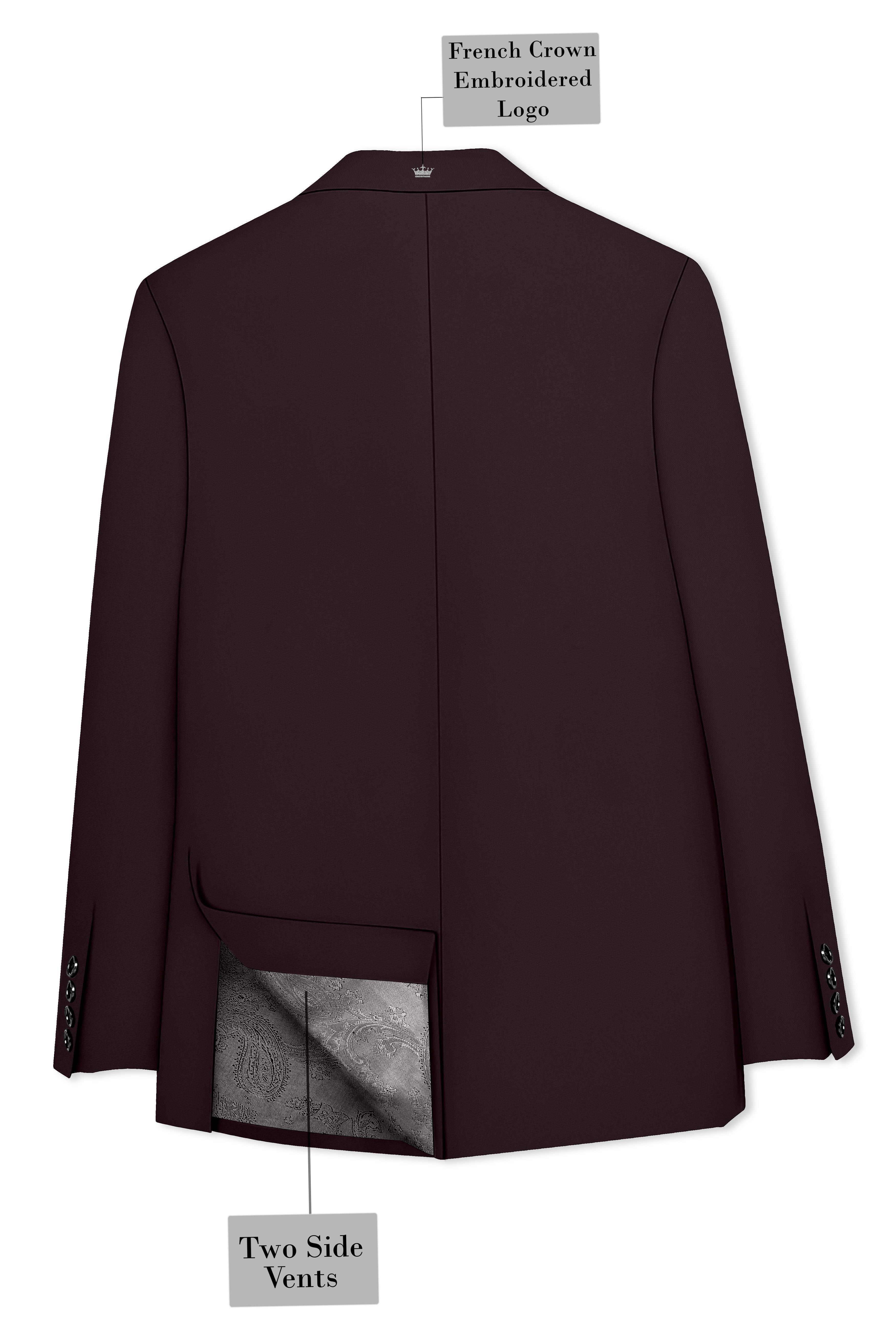 Imperial-Seal Brown Slight Stretch Subtle Sheen Poly-Viscose Single Breasted Blazer