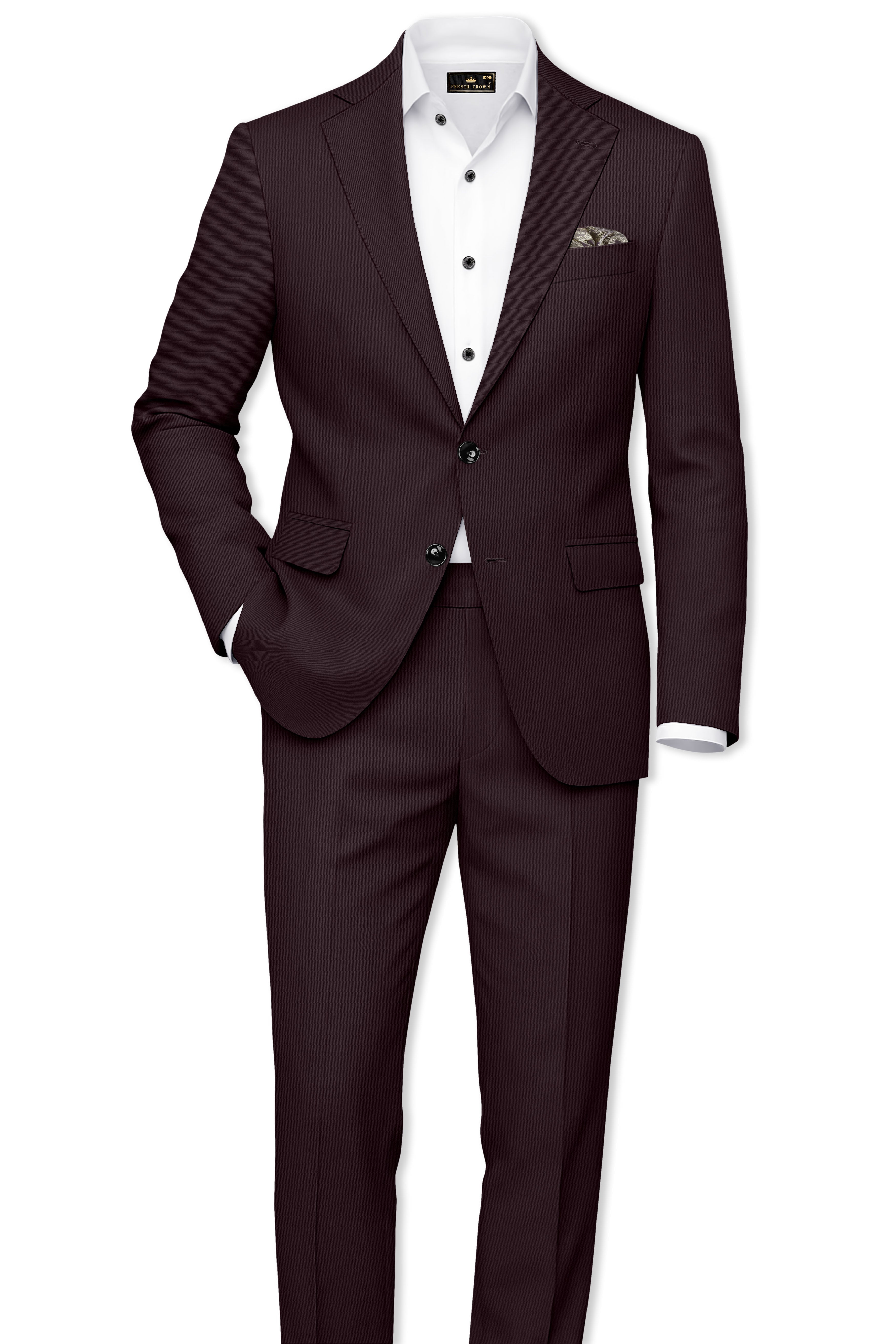 Imperial-Seal Brown Slight Stretch Subtle Sheen Poly-Viscose Single Breasted Blazer