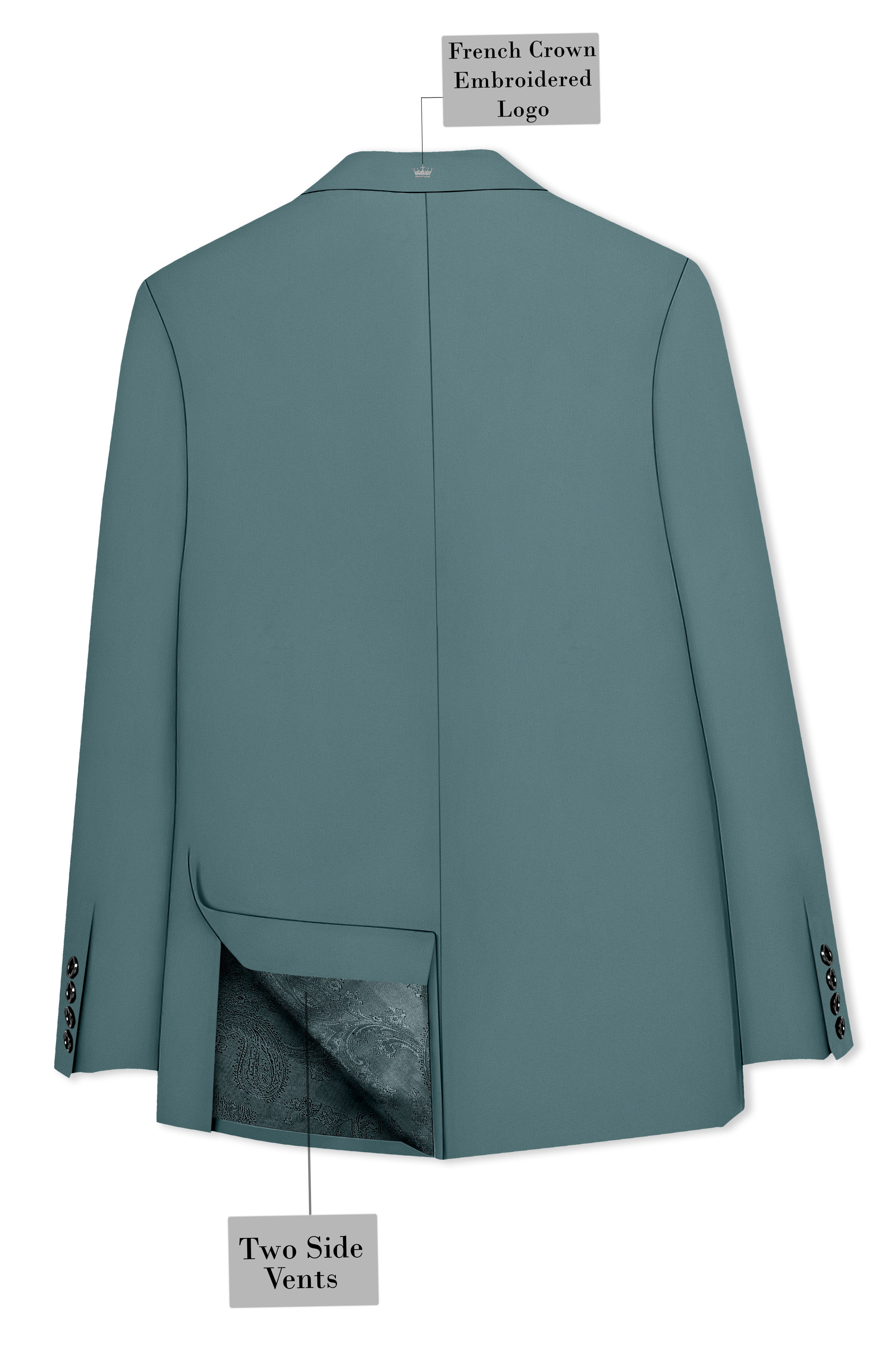 Emerald-Beetle Green Slight Stretch Subtle Sheen Poly-Viscose Single Breasted Blazer