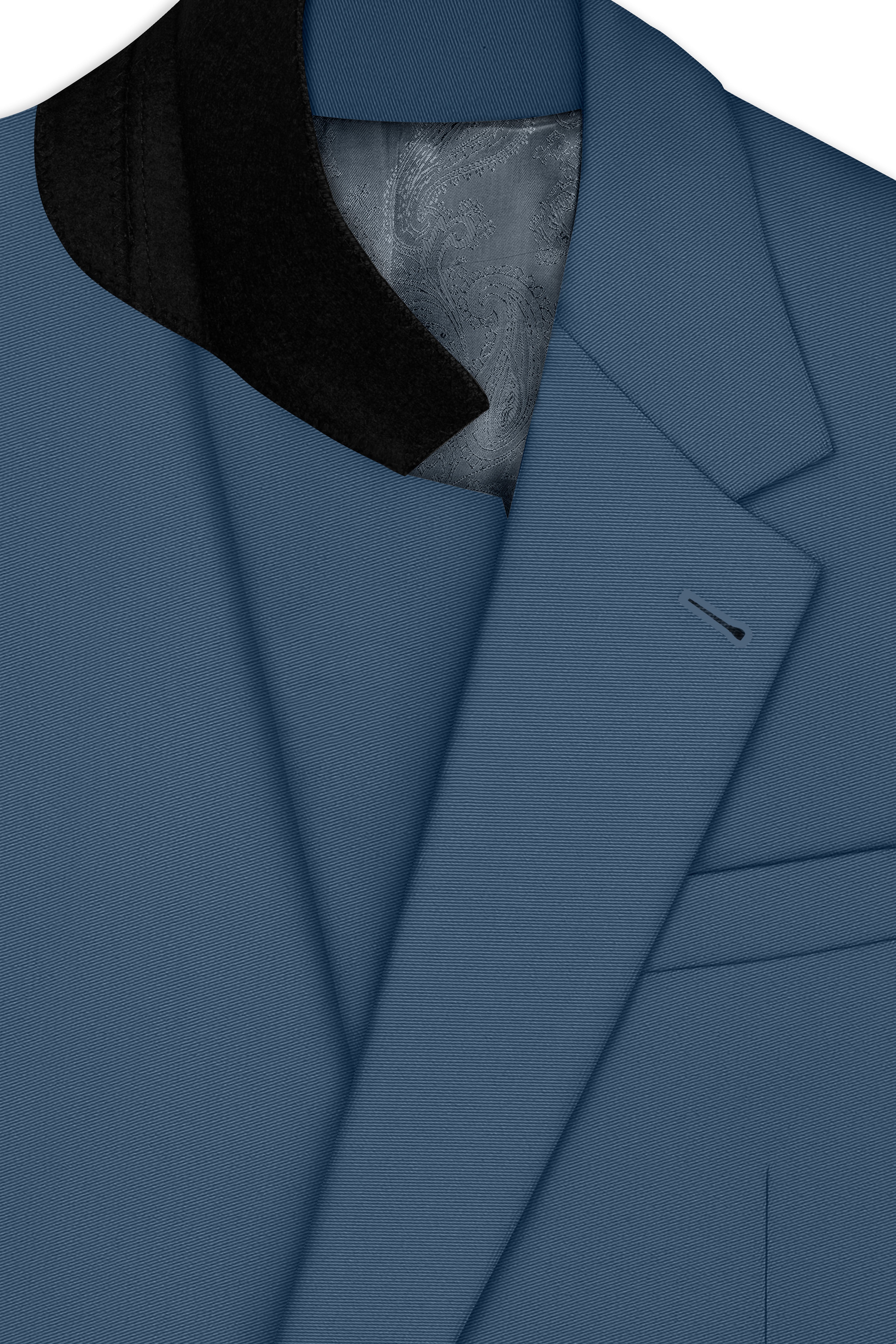 Azure-Nile Blue Slight Stretch Subtle Sheen Poly-Viscose Single Breasted Blazer