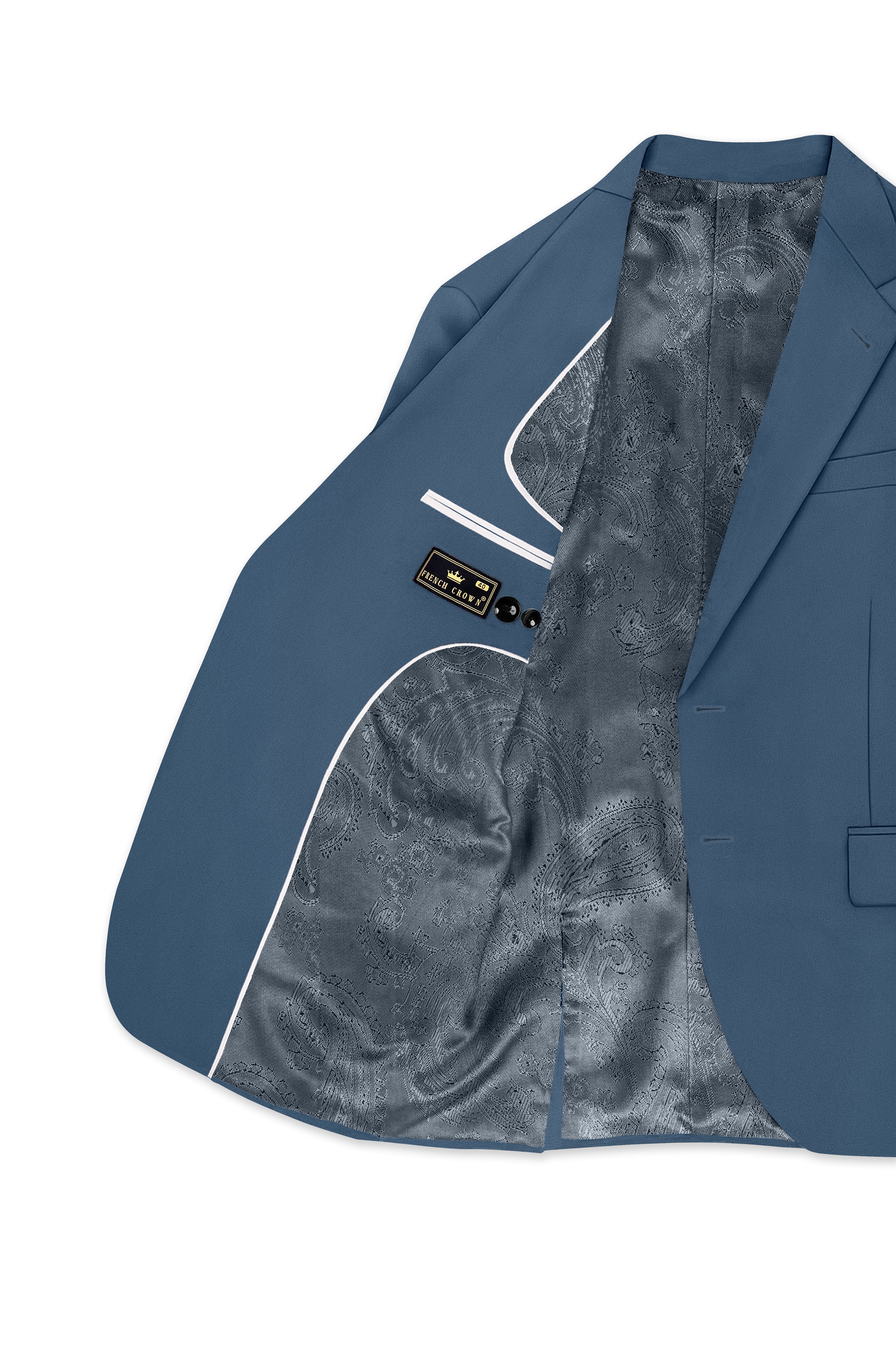 Azure-Nile Blue Slight Stretch Subtle Sheen Poly-Viscose Single Breasted Blazer