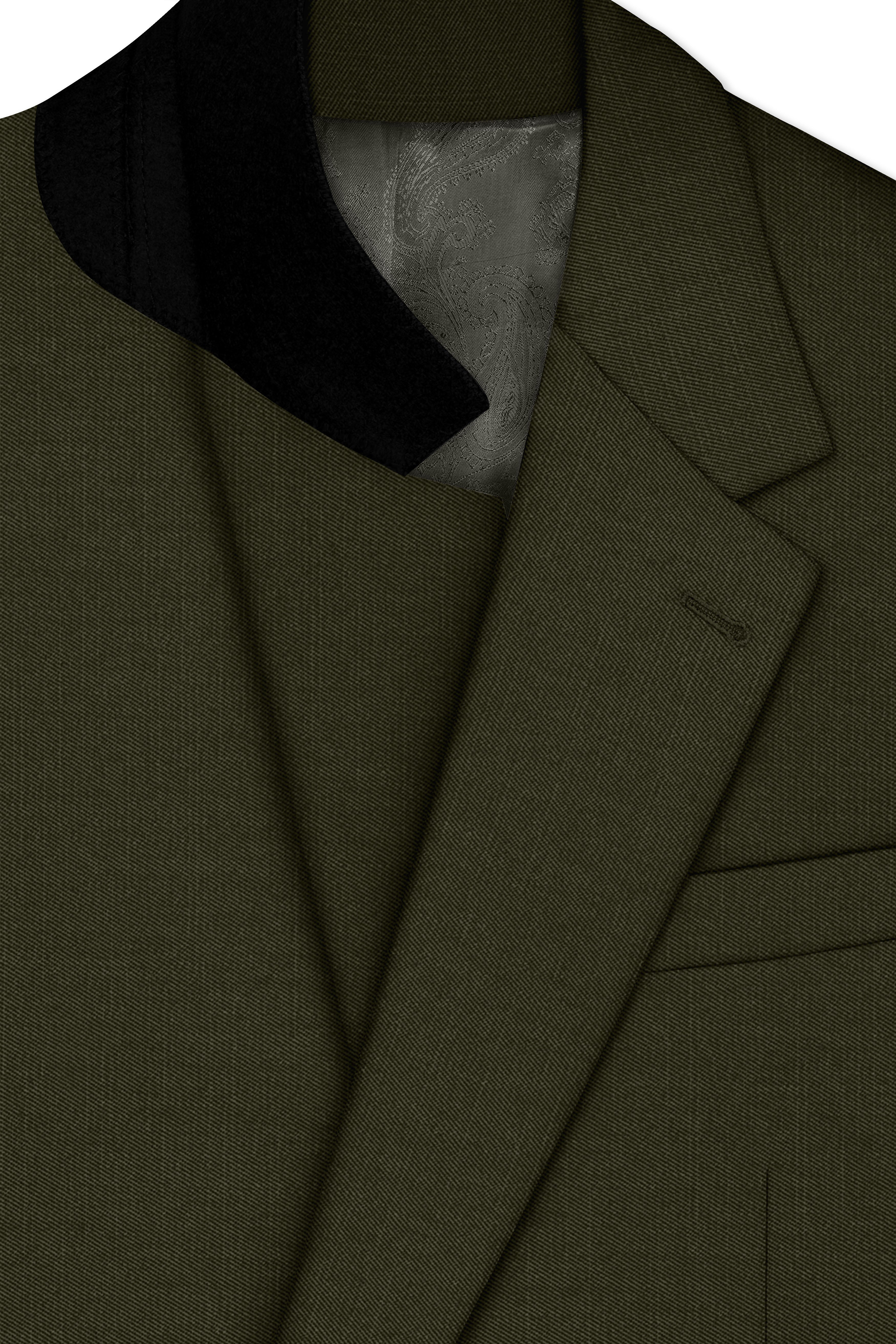 Mossley-Rangoon Green Wool Rich Slight Stretch Single Breasted Blazer