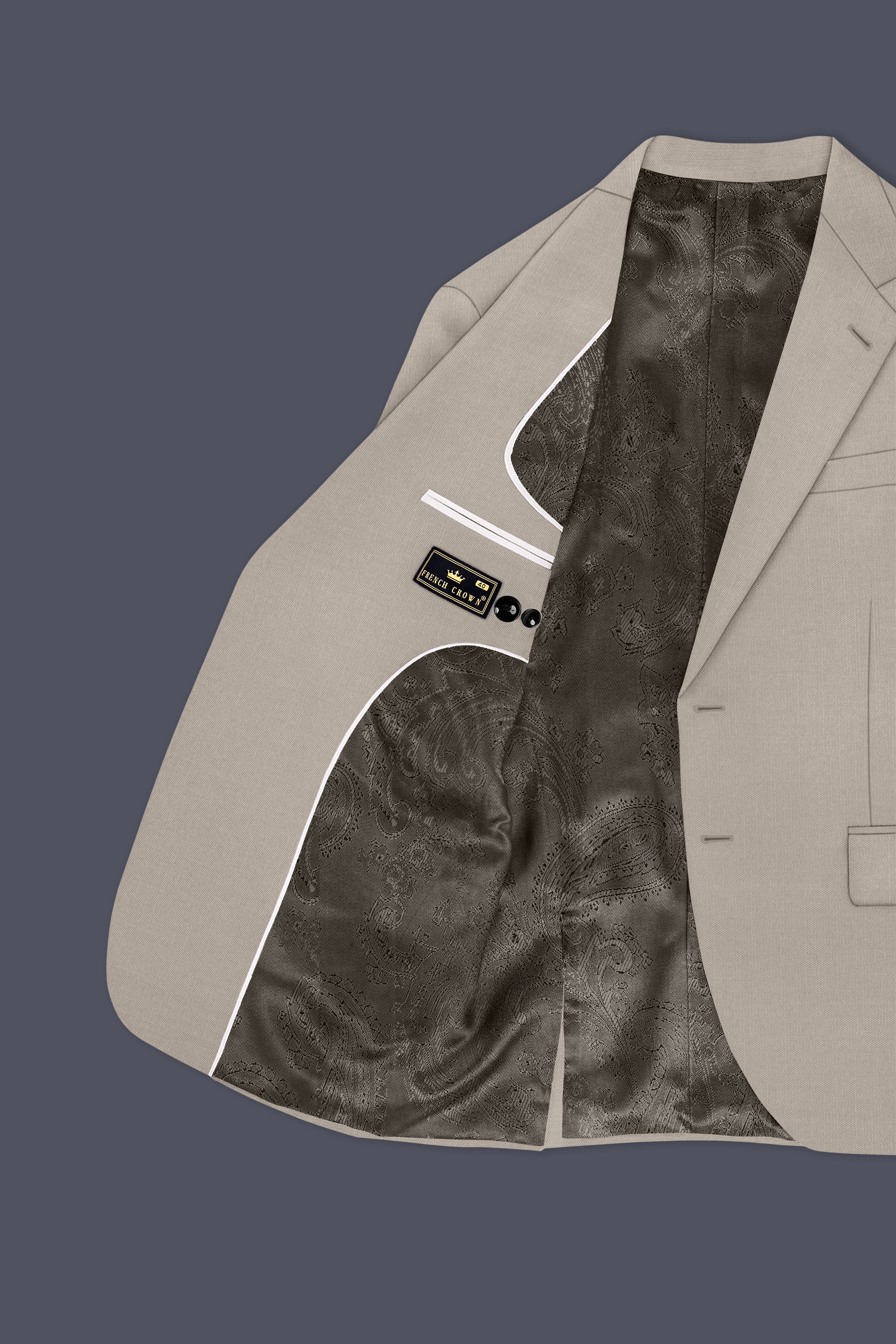 Sterling-Martini Cream Wool Rich Slight Stretch Single Breasted Blazer