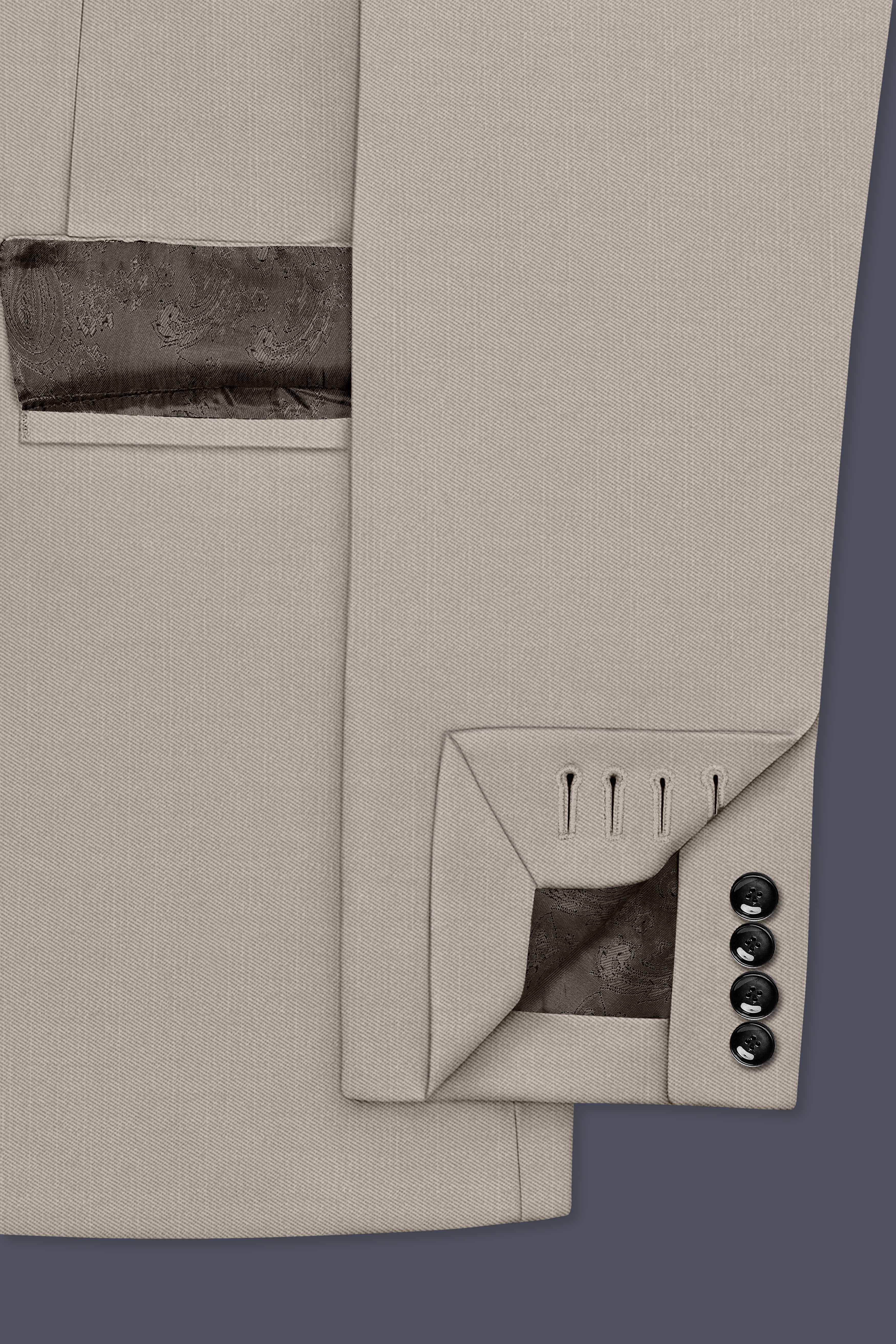 Sterling-Martini Cream Wool Rich Slight Stretch Single Breasted Blazer