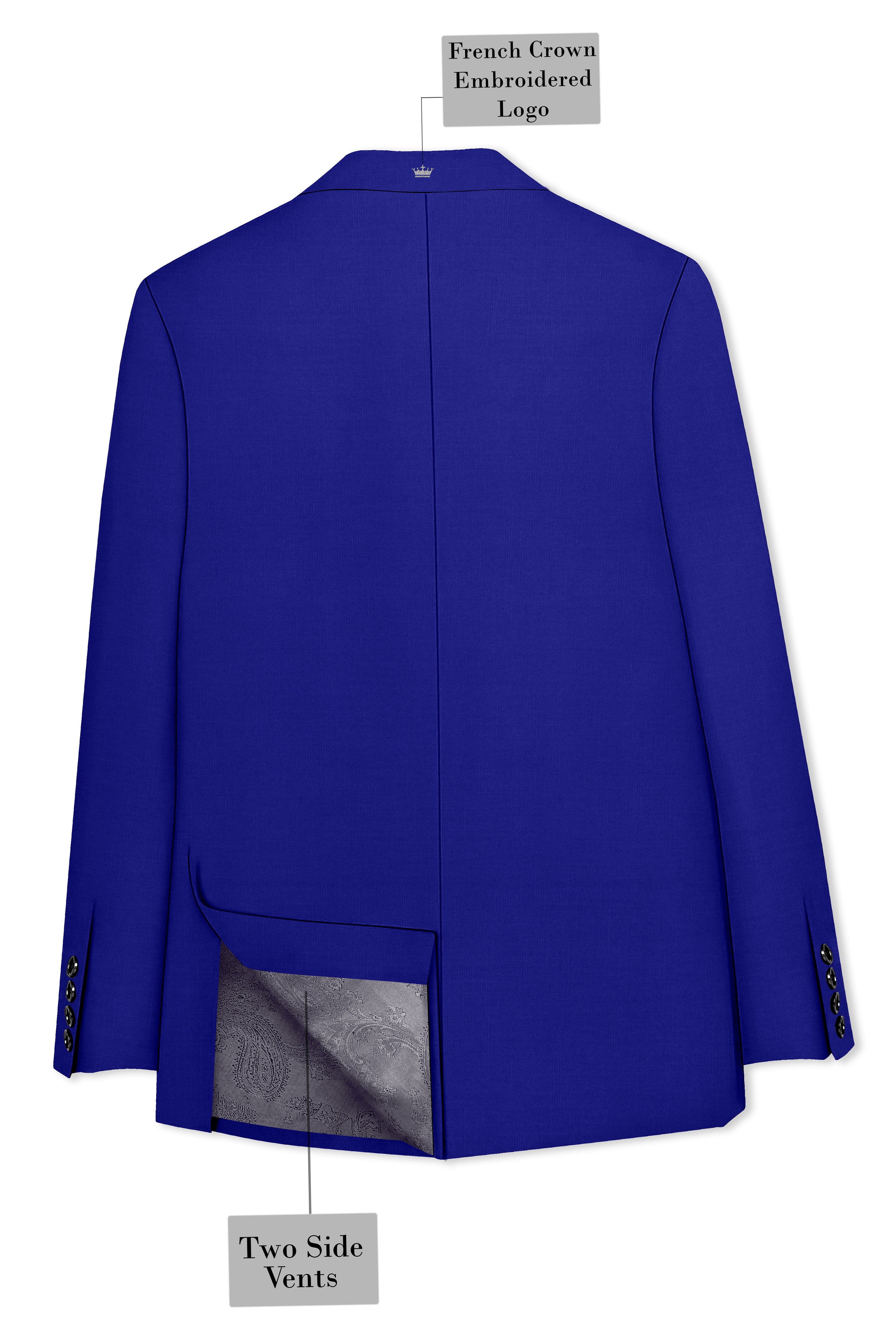 Stratos-Cobalt Blue Wool Rich Slight Stretch Single Breasted Blazer