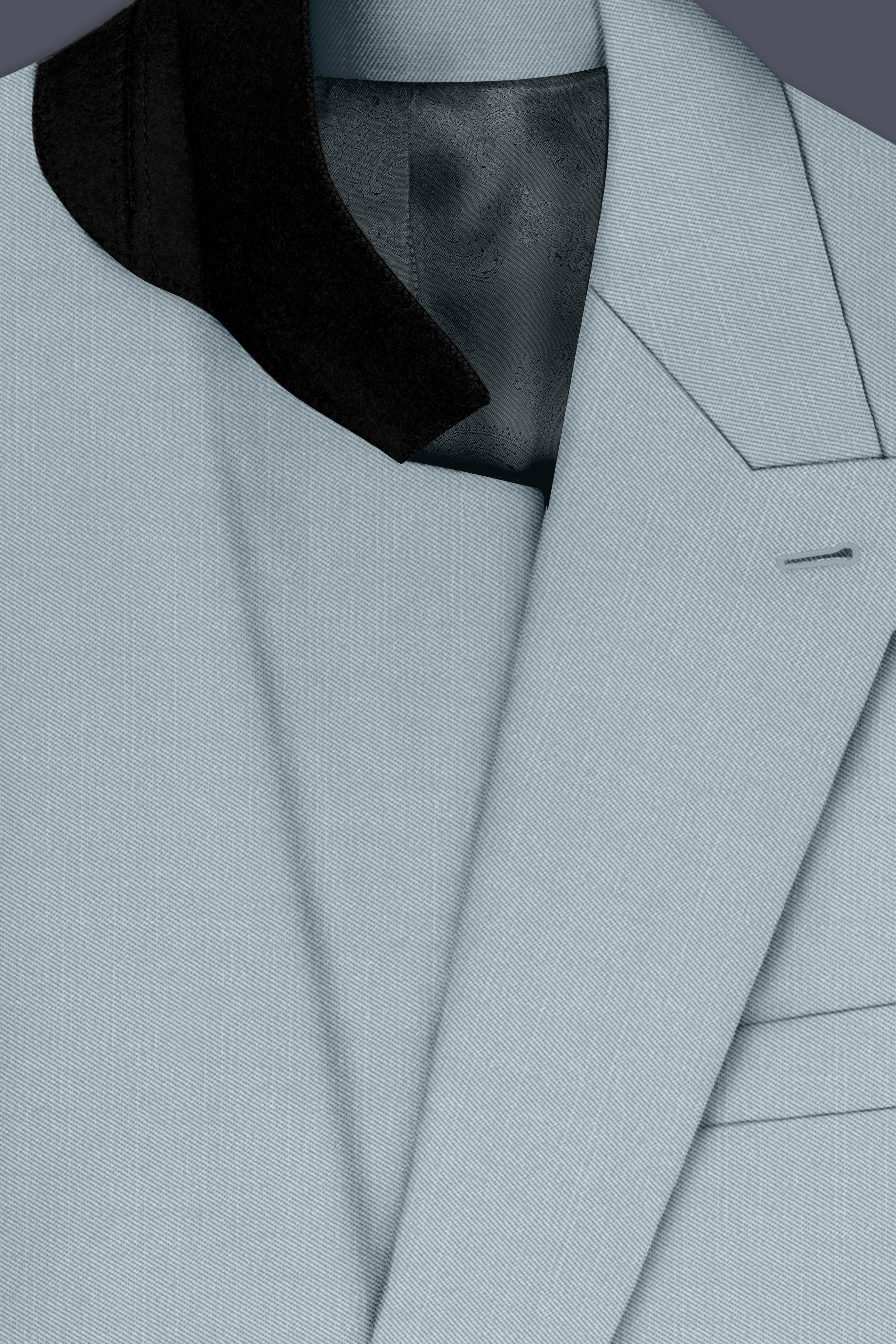 Valtor-Pewter Gray Wool Rich Slight Stretch Double Breasted Blazer