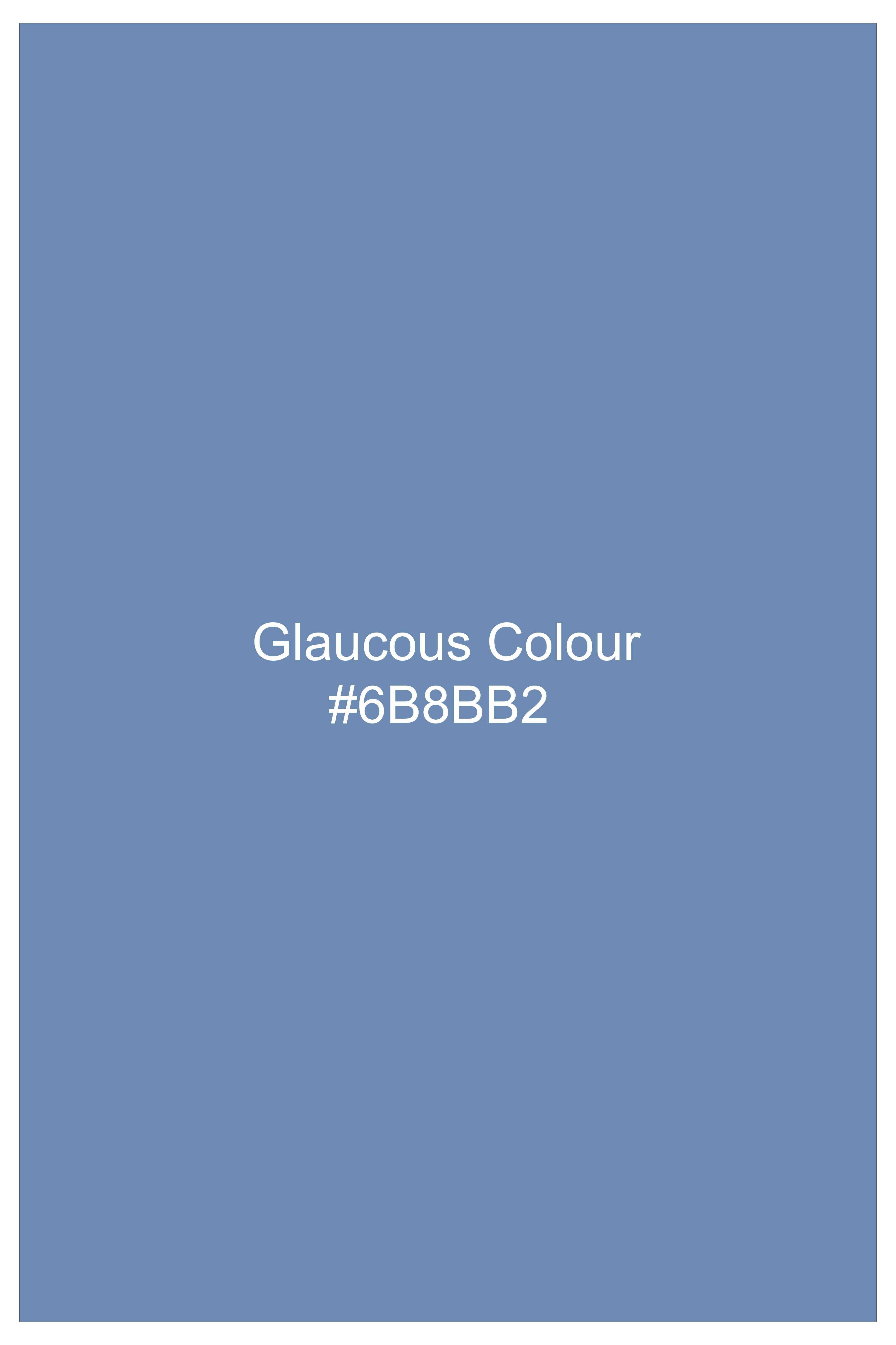 Azure-Glaucous Blue Wool Rich Slight Stretch Double Breasted Blazer