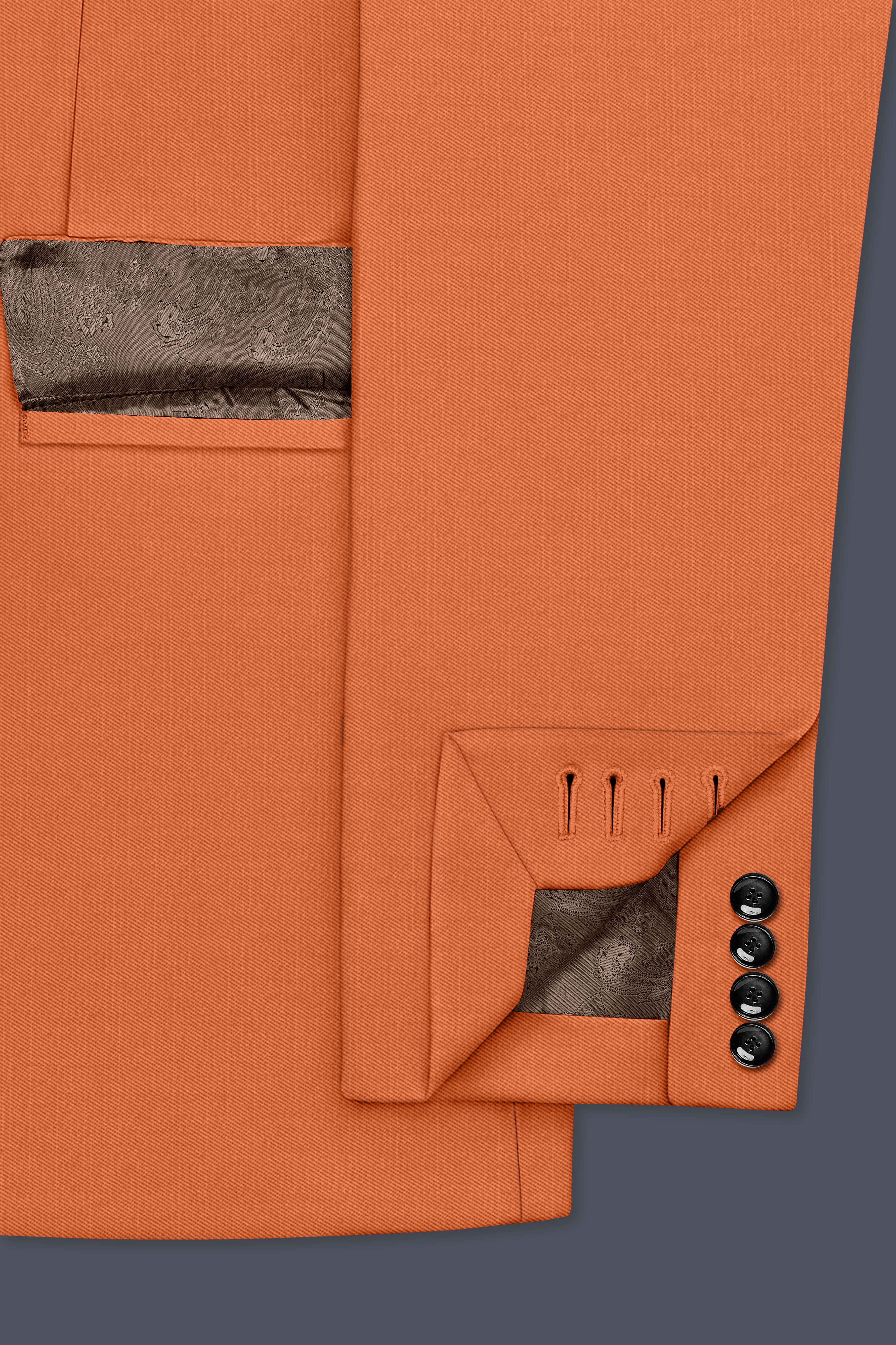 Prestige-Tuscany Orange Wool Rich Slight Stretch Double Breasted Blazer