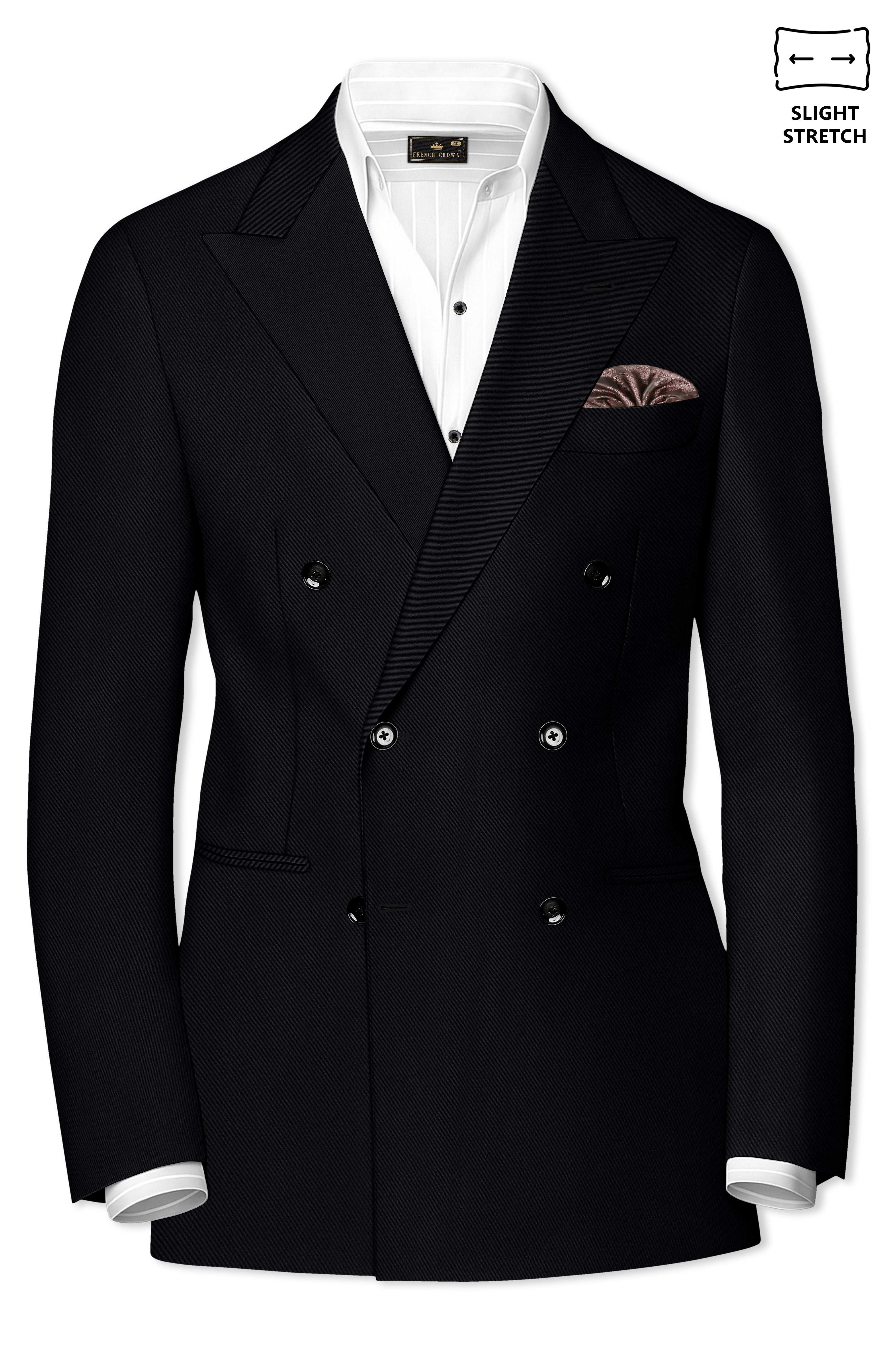 専用 渋谷 Time is on BUTTON DOUBLE BREASTED Byzantium Purple And Jade Black Stripes Premium Wool Blend Double