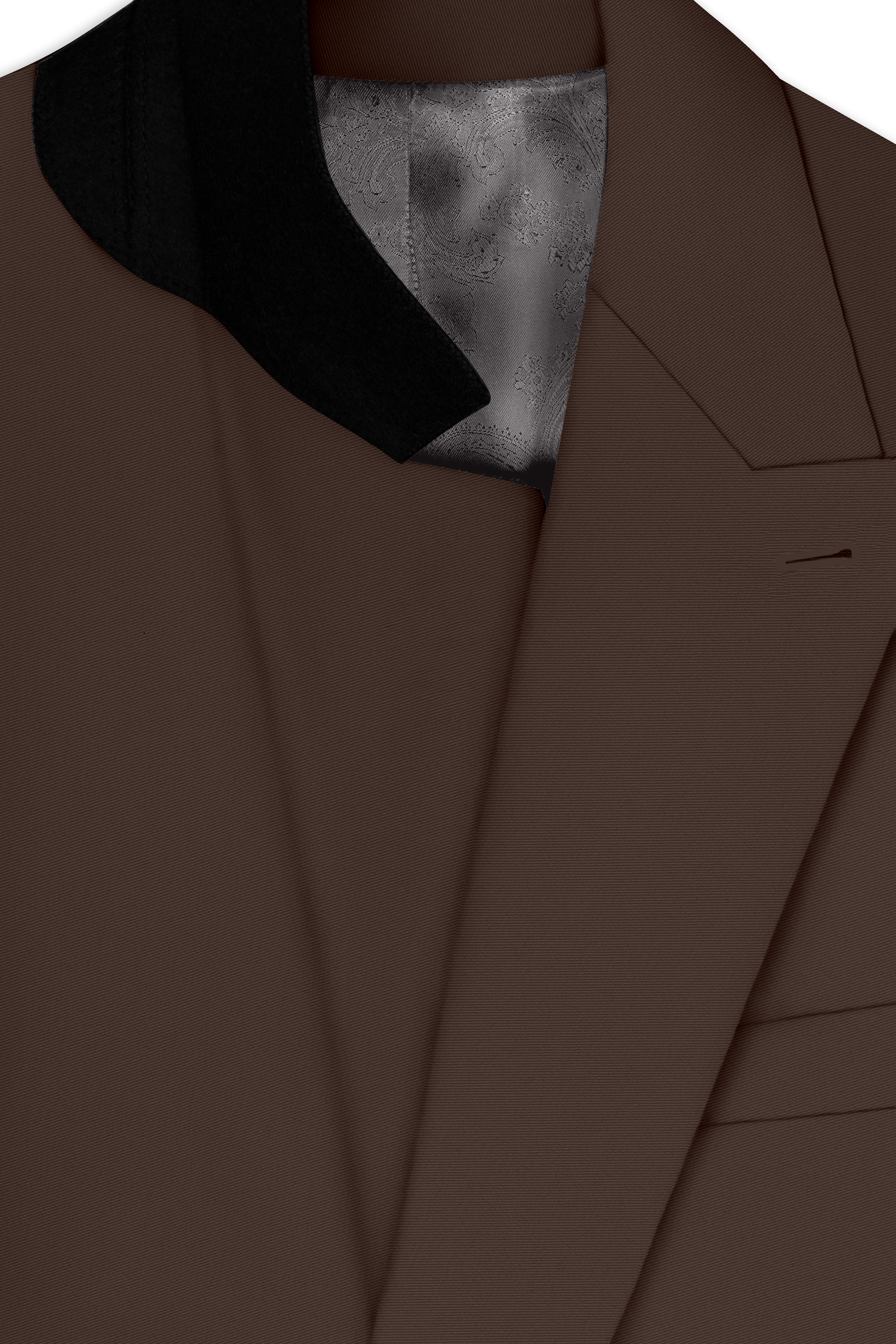 Dunaro-Taupe Brown Slight Stretch Subtle Sheen Poly-Viscose Double Breasted Blazer