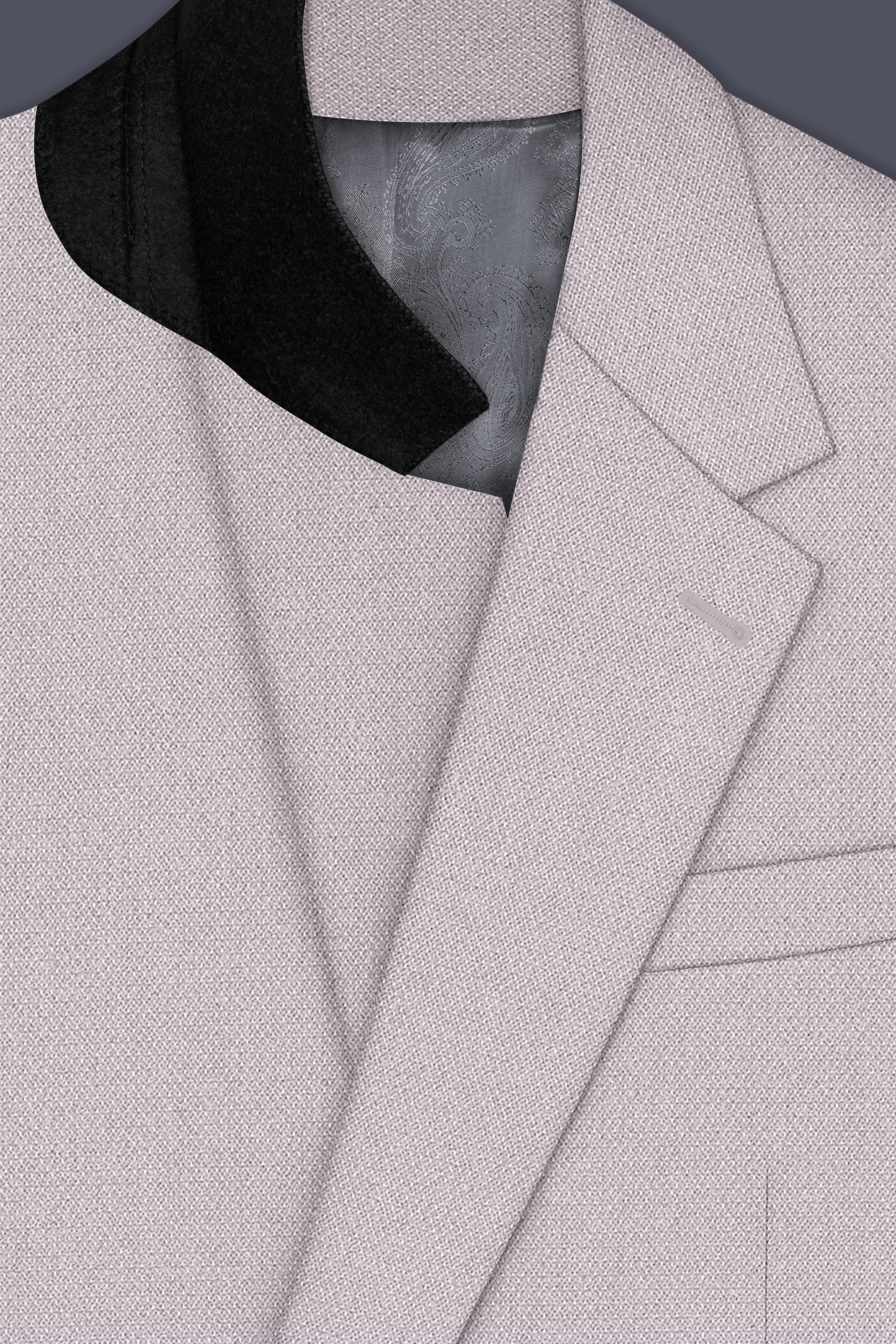 Regent-Noble Gray Diamond Textured Wool Rich Slight Stretch Single Breasted Blazer