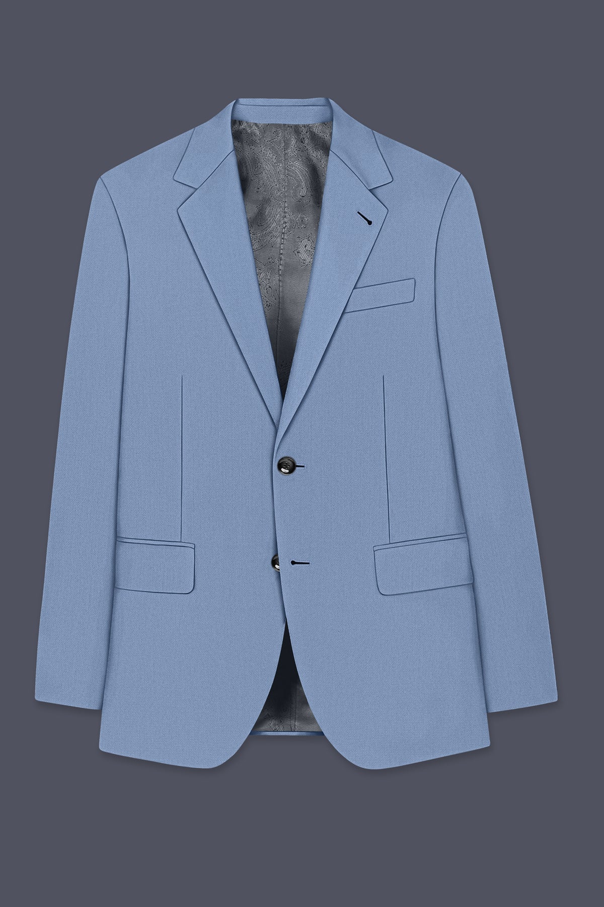 Harbor-Waterloo Blue Diamond Textured Wool Rich Slight Stretch Single Breasted Blazer
