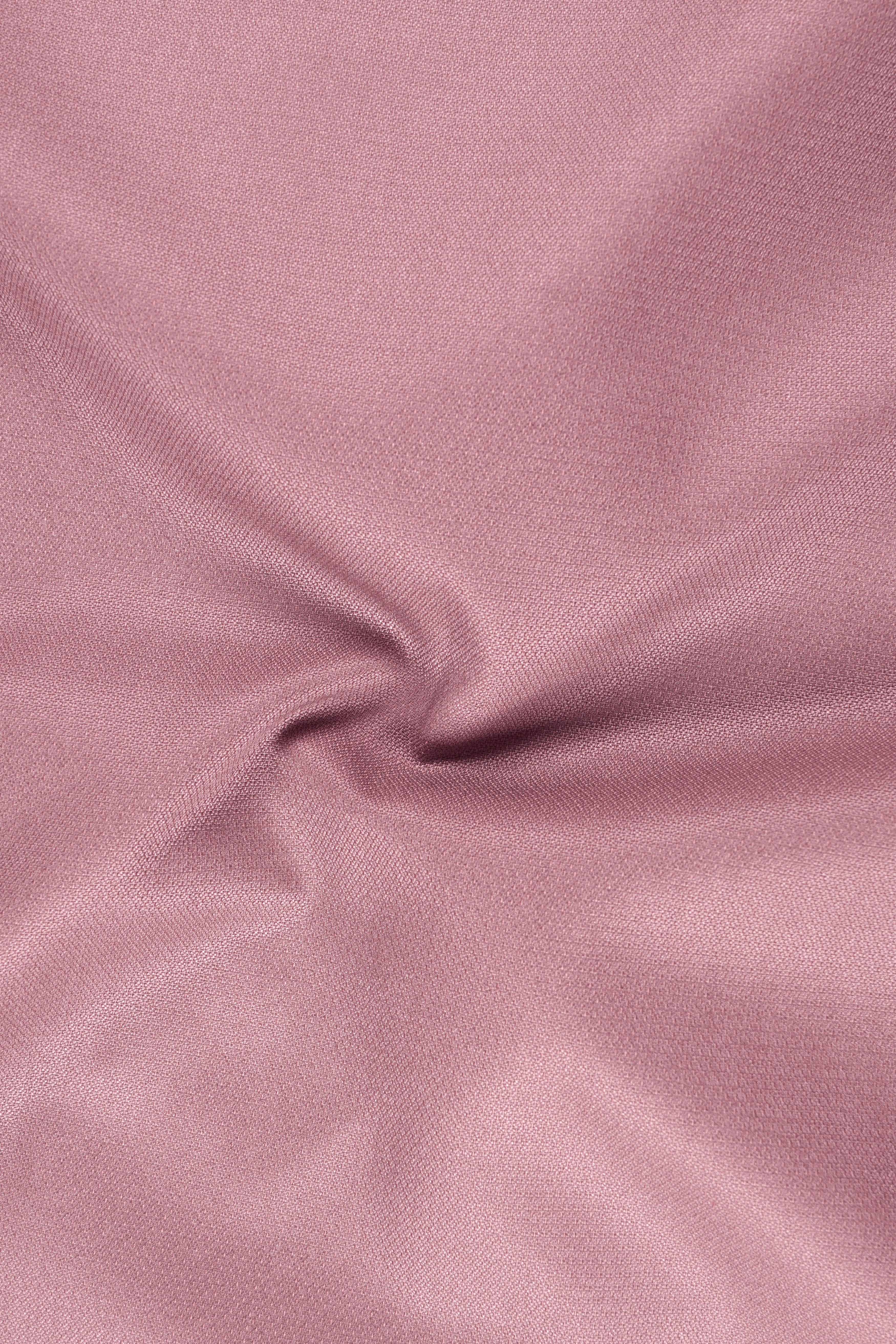 Aurore-Brandy Rose Pink Diamond Textured Wool Rich Slight Stretch Single Breasted Blazer