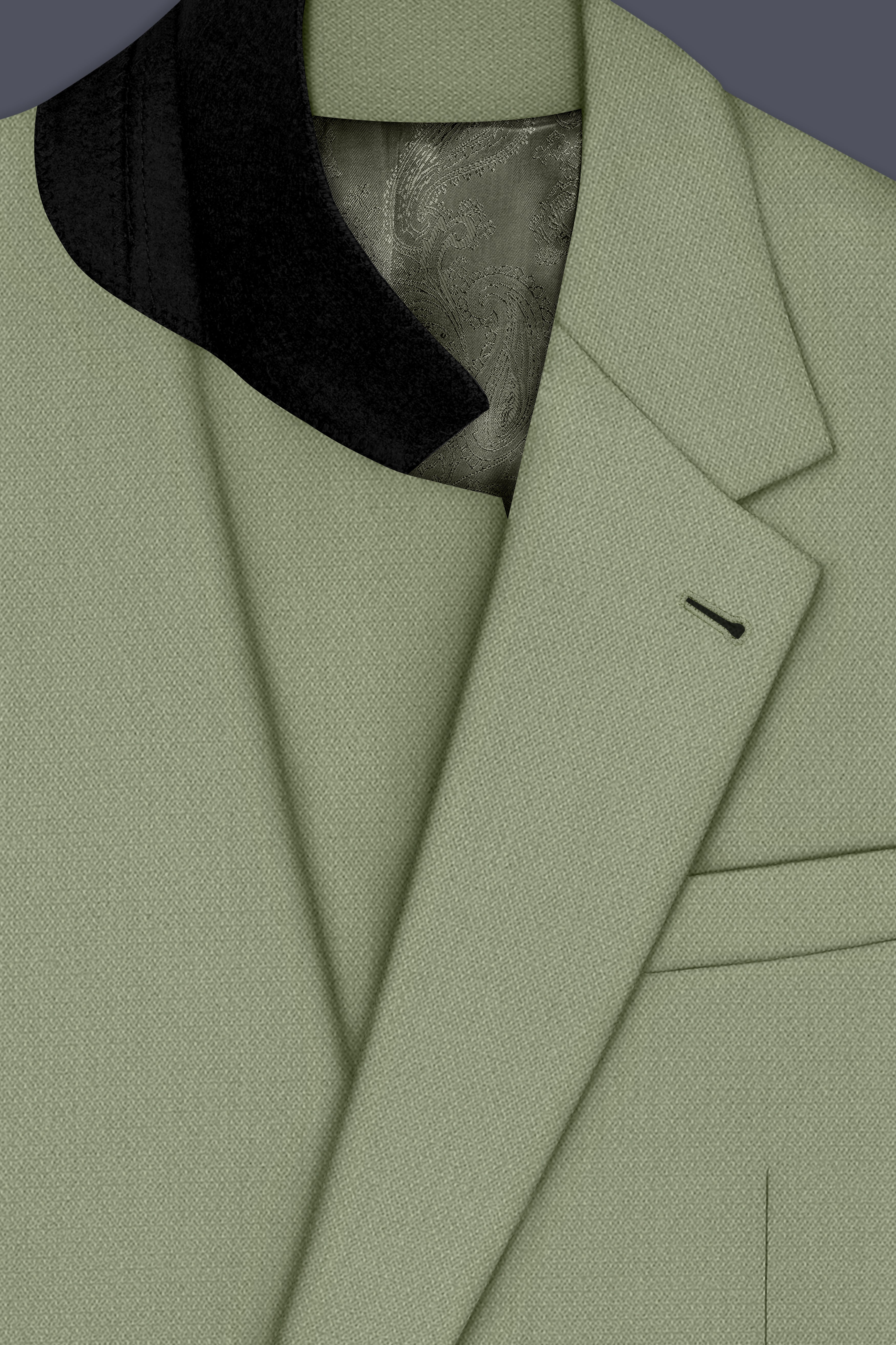 Verdo-Pablo Green Diamond Textured Wool Rich Slight Stretch Single Breasted Blazer