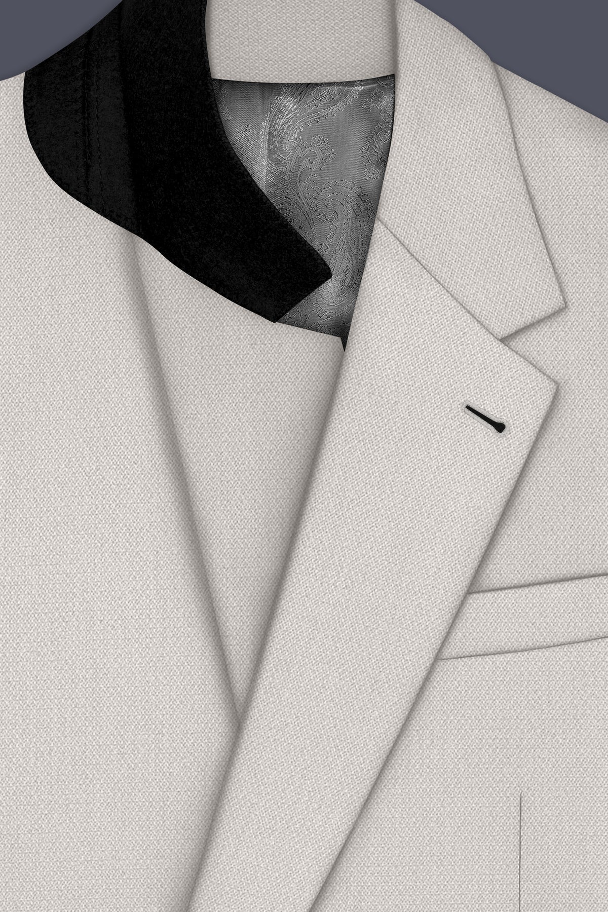Helix-Fossil Gray Diamond Textured Wool Rich Slight Stretch Single Breasted Blazer