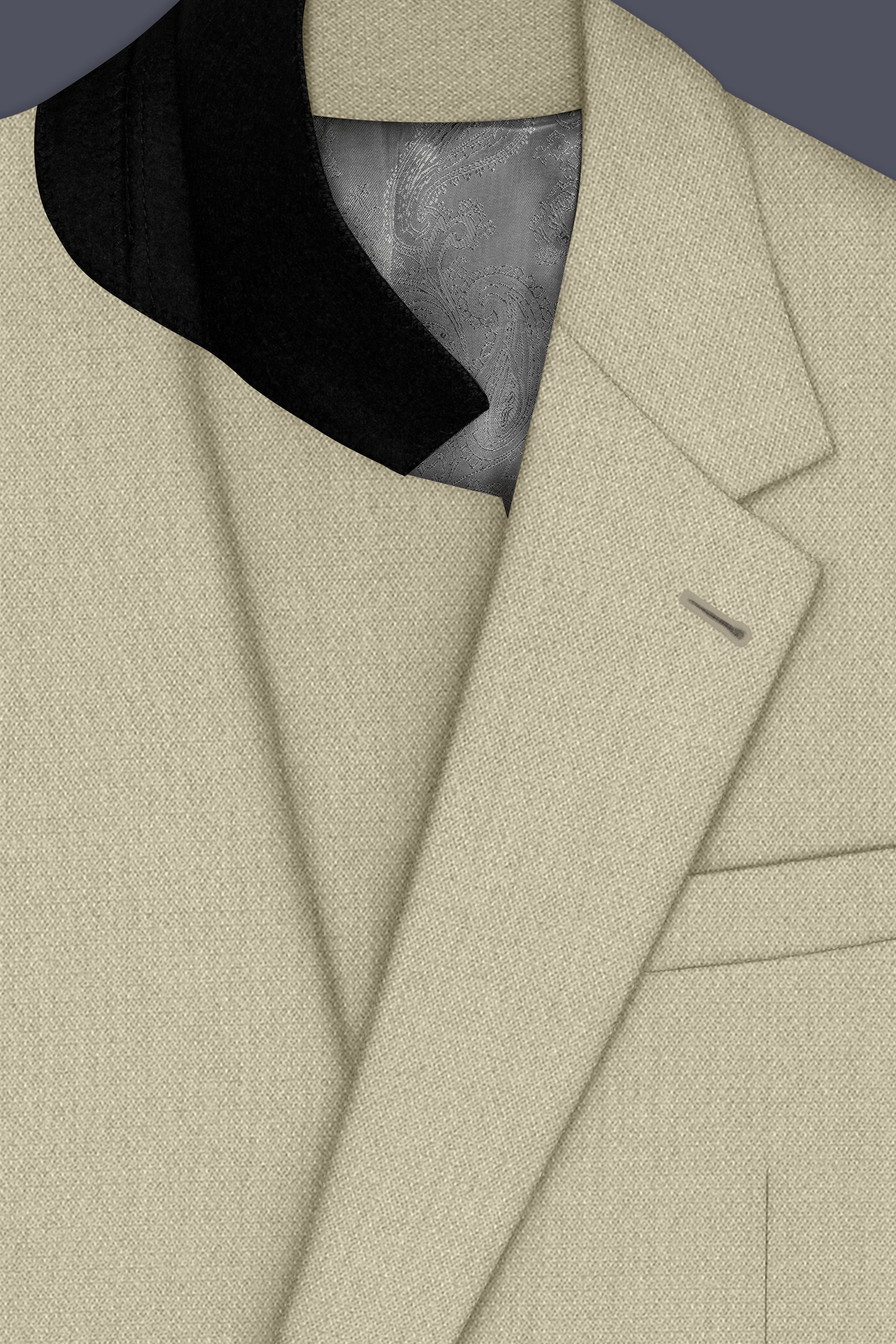 Cedar-Tallow Green Diamond Textured Wool Rich Slight Stretch Single Breasted Blazer