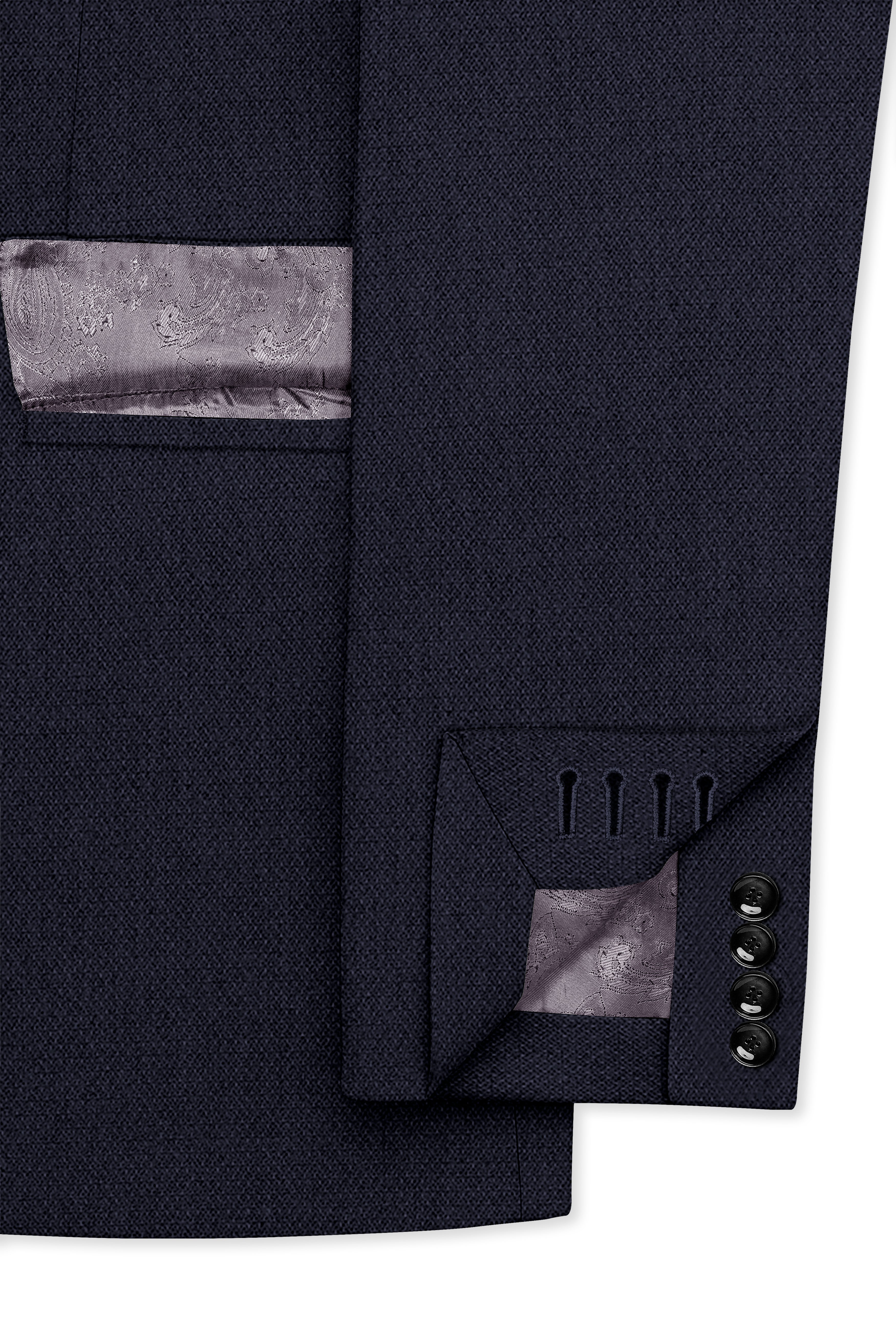 Vesper-Bastille Purple Diamond Textured Wool Rich Slight Stretch Single Breasted Blazer