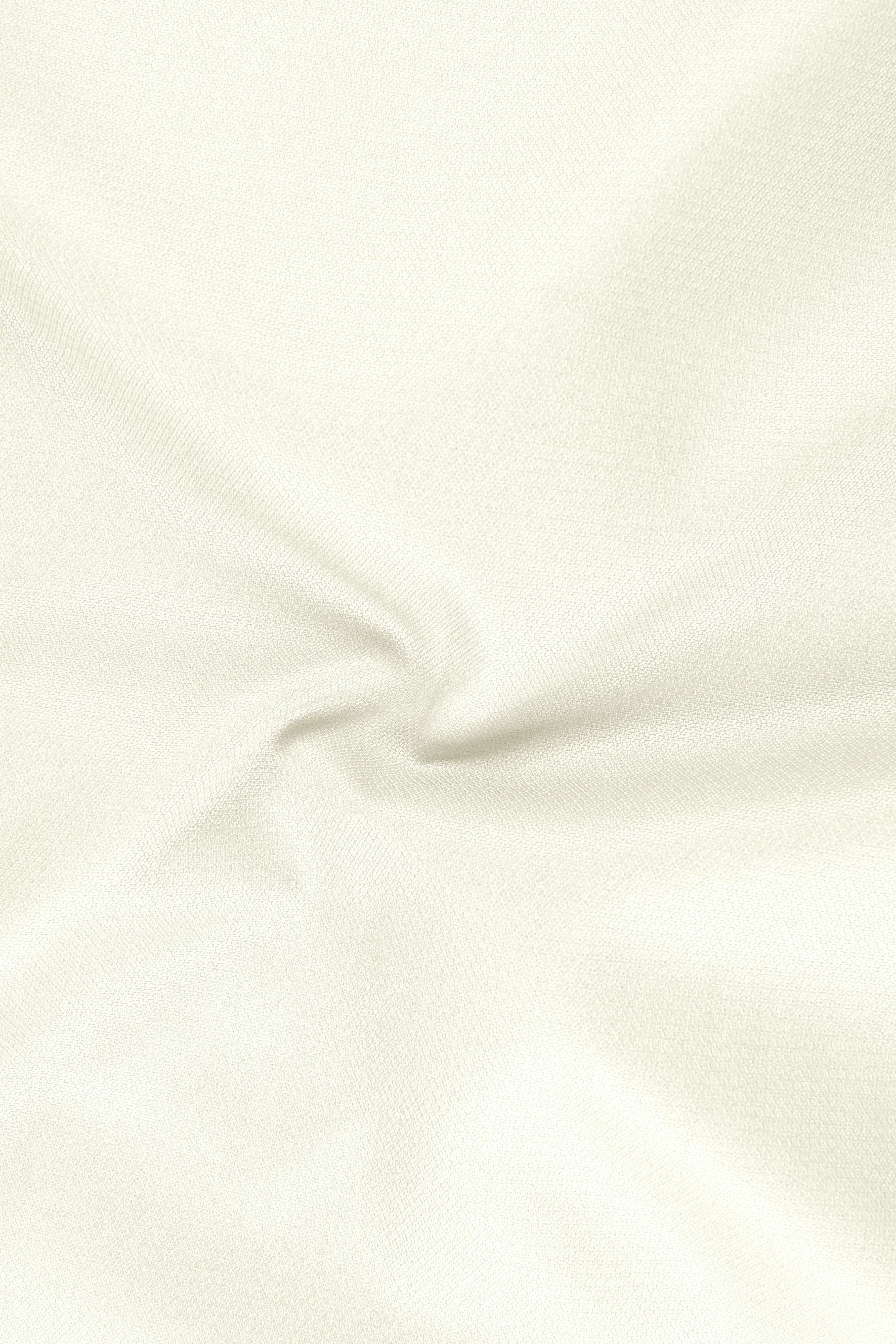 Ecru-Merino Off White Diamond Textured Wool Rich Slight Stretch Double Breasted Blazer