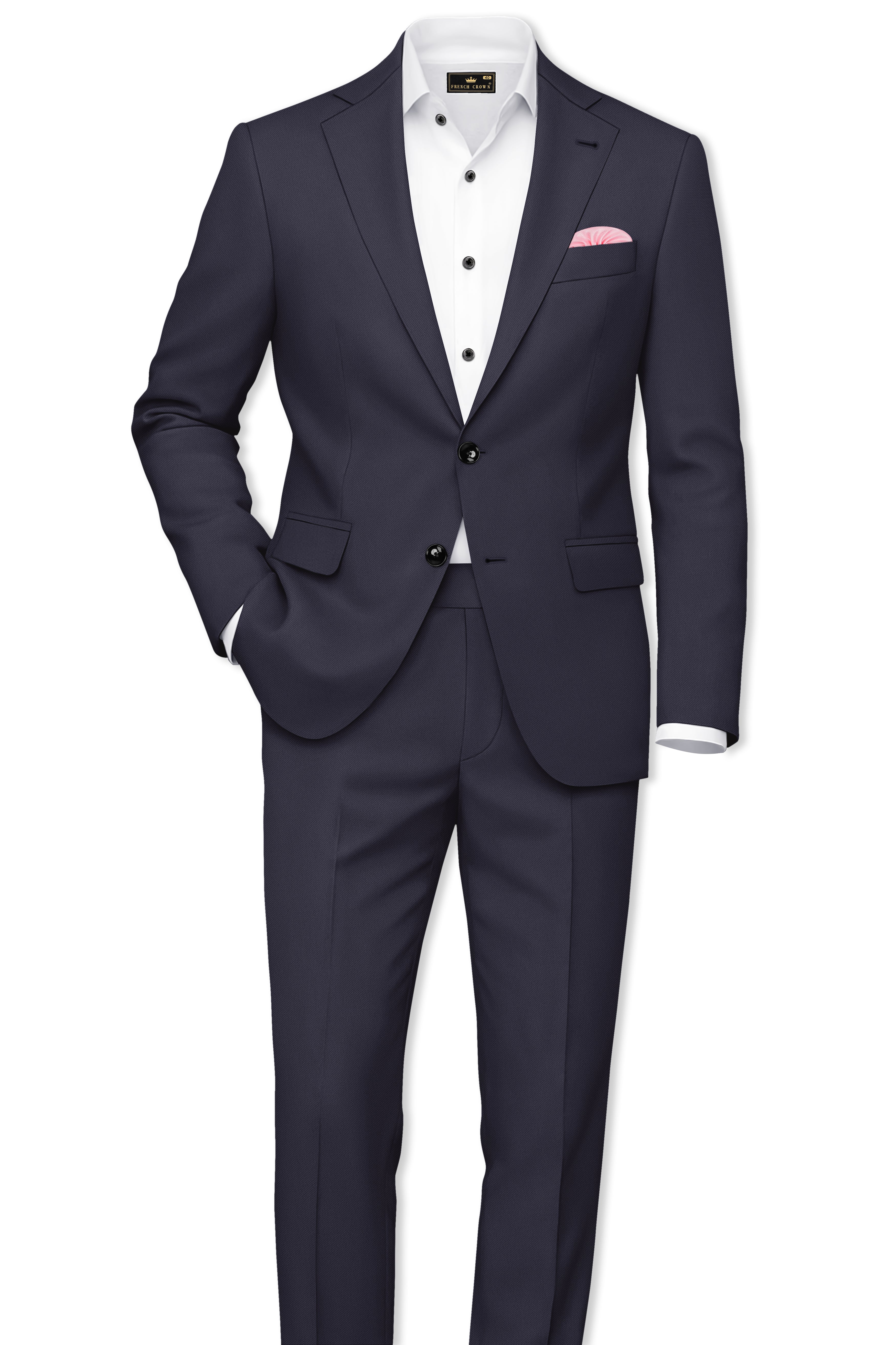 Kairo-Korean Charcoal Gray 4-Way Stretch Wrinkle-Free Wool Rich Single Breasted Blazer