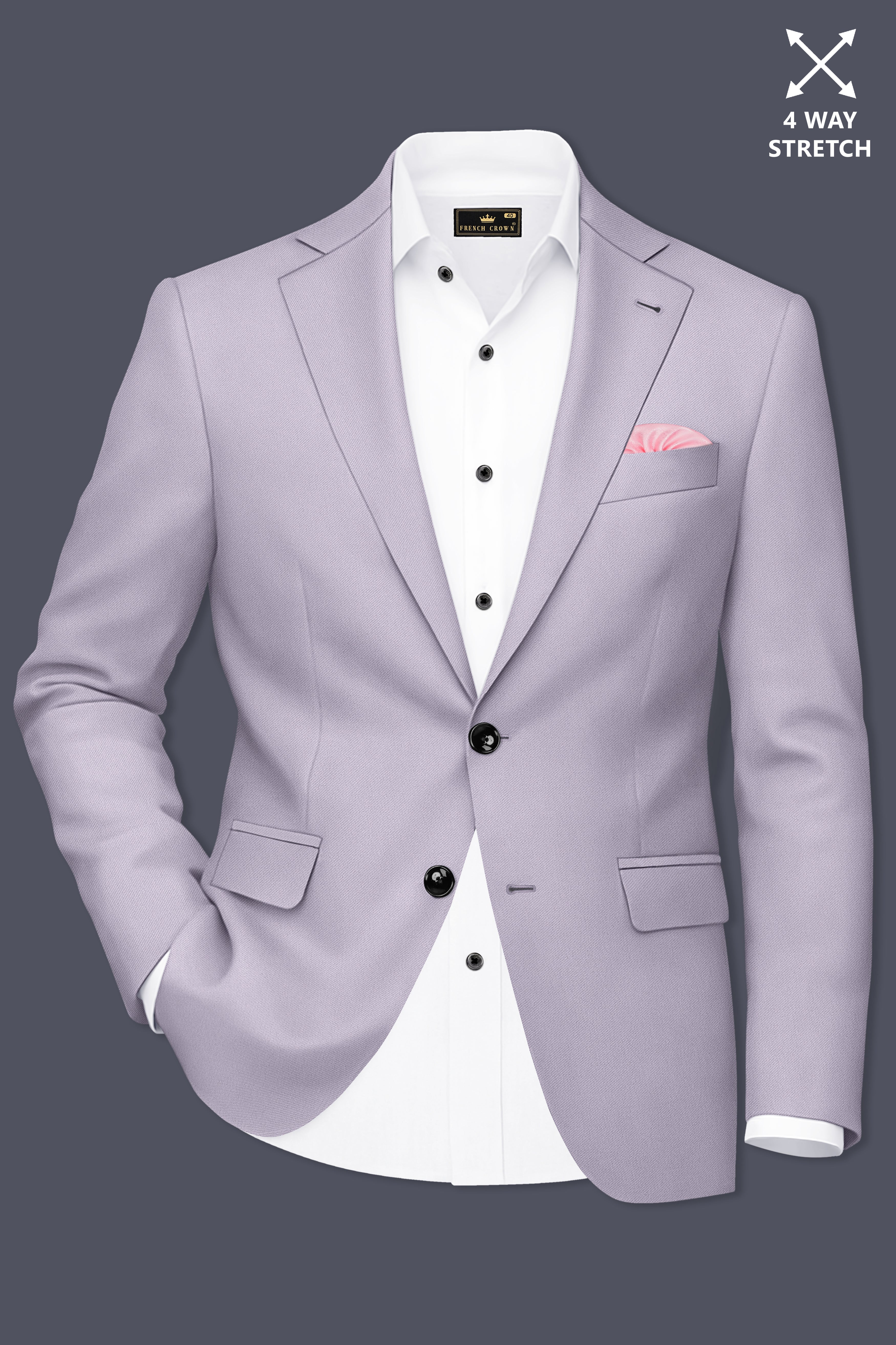 Aegis-Korean Iron Gray 4-Way Stretch Wrinkle-Free Wool Rich Single Breasted Blazer