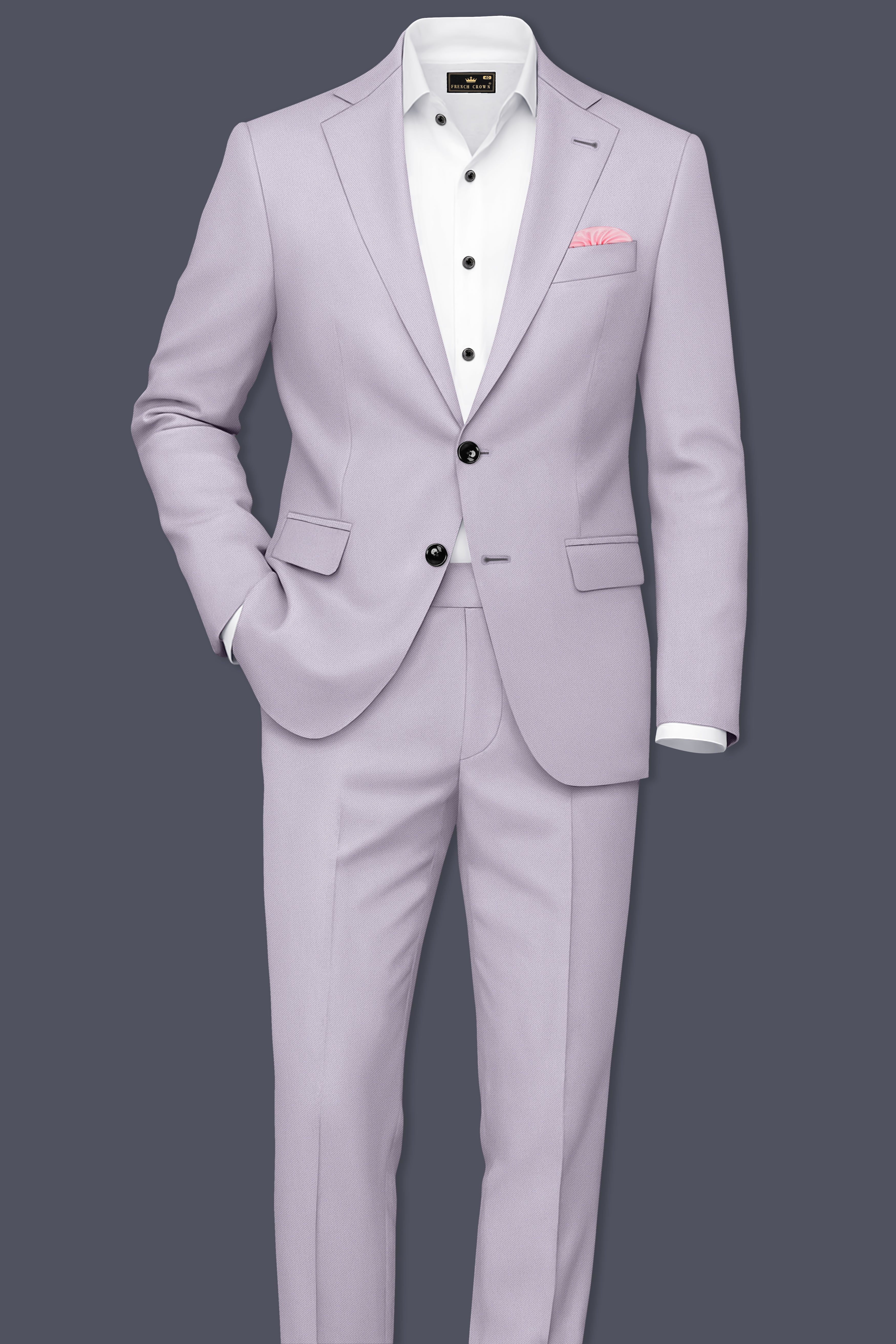 Aegis-Korean Iron Gray 4-Way Stretch Wrinkle-Free Wool Rich Single Breasted Blazer