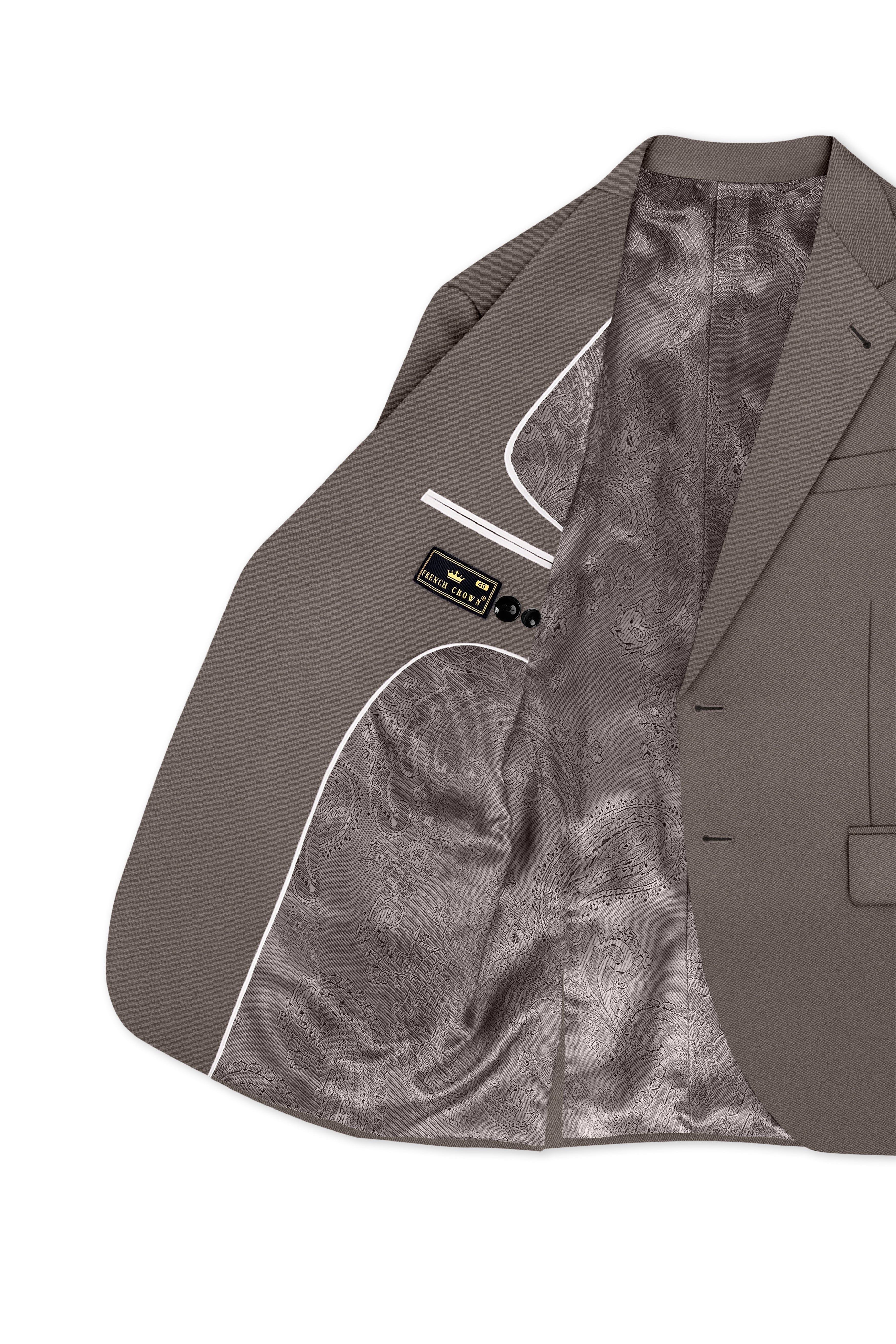 Monarch-Korean Flint Brown 4-Way Stretch Wrinkle-Free Wool Rich Single Breasted Blazer