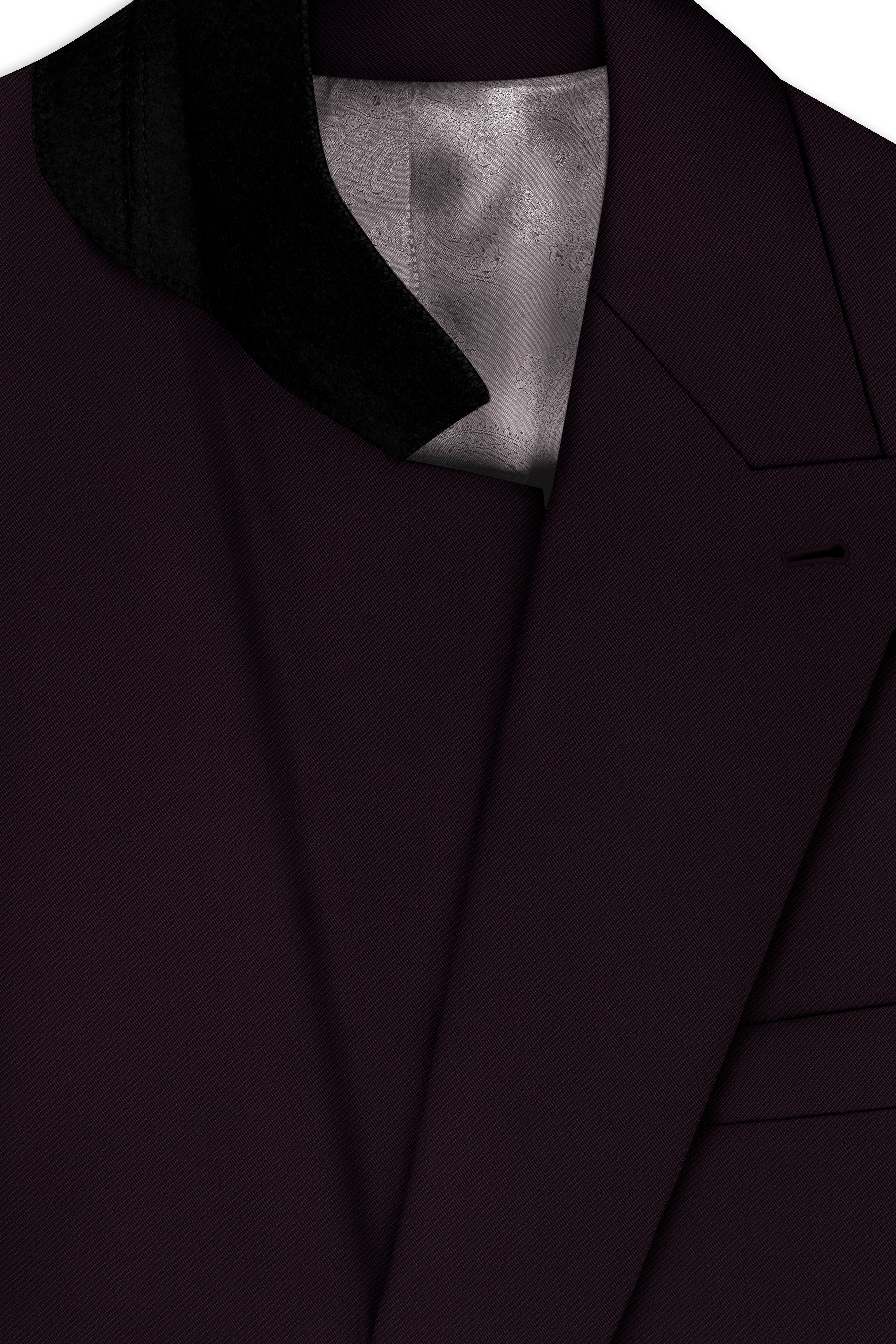 Merlot-Korean Wine Purple 4-Way Stretch Wrinkle-Free Wool Rich Single Breasted Blazer