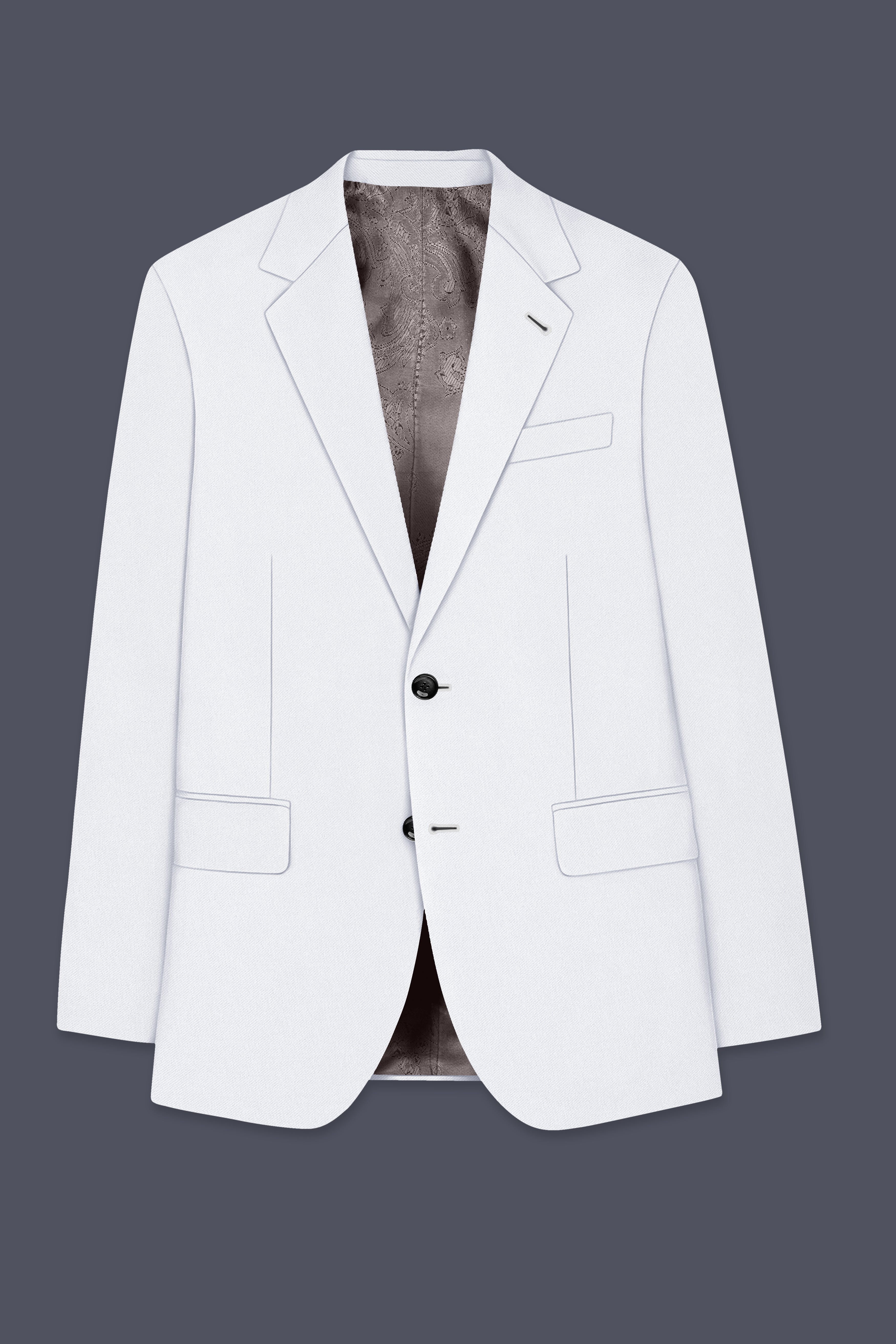 Lumier-Korean Bright White 4-Way Stretch Wrinkle-Free Wool Rich Single Breasted Blazer