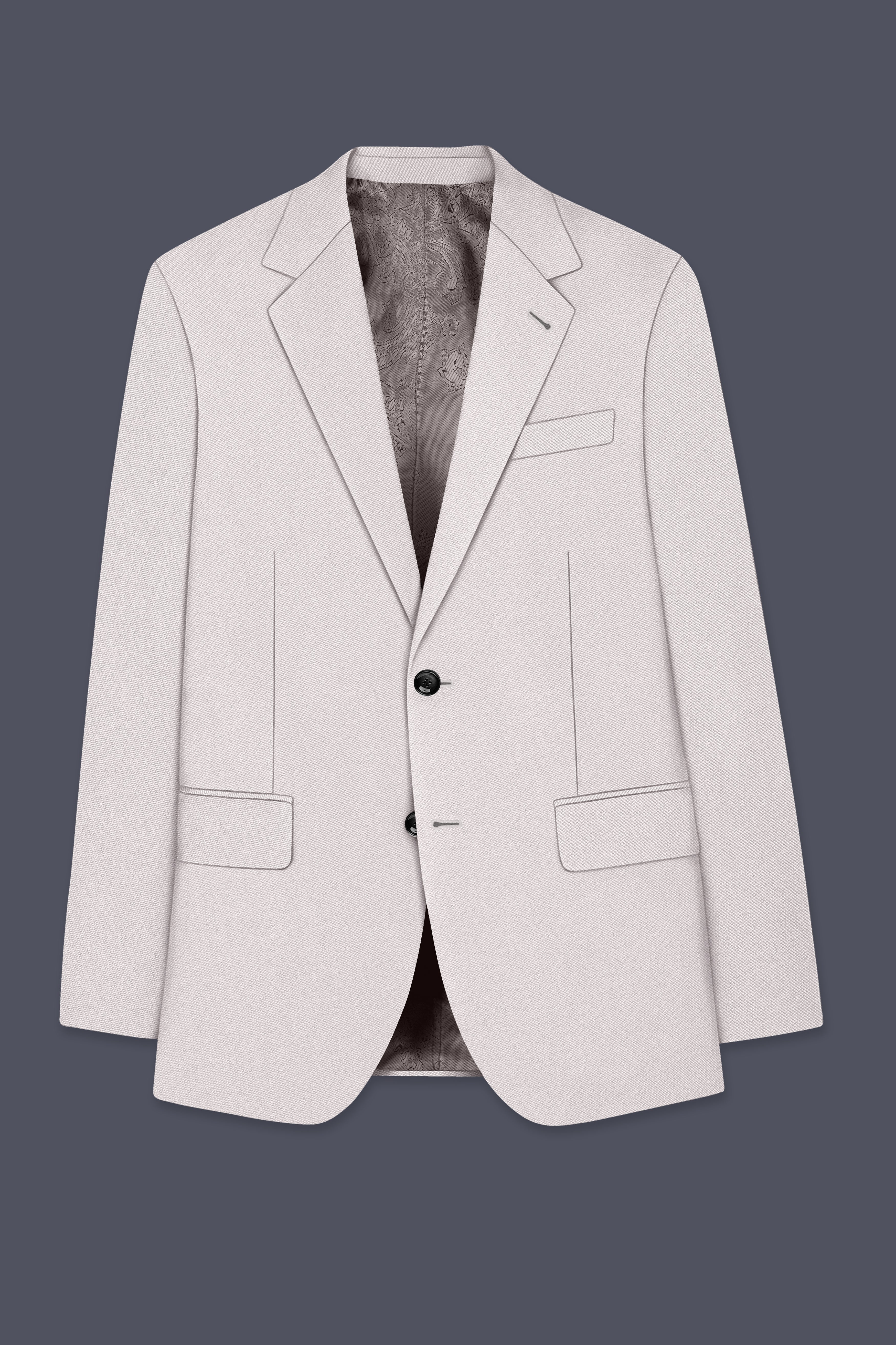 Ivora-Korean Amour Cream 4-Way Stretch Wrinkle-Free Wool Rich Single Breasted Blazer