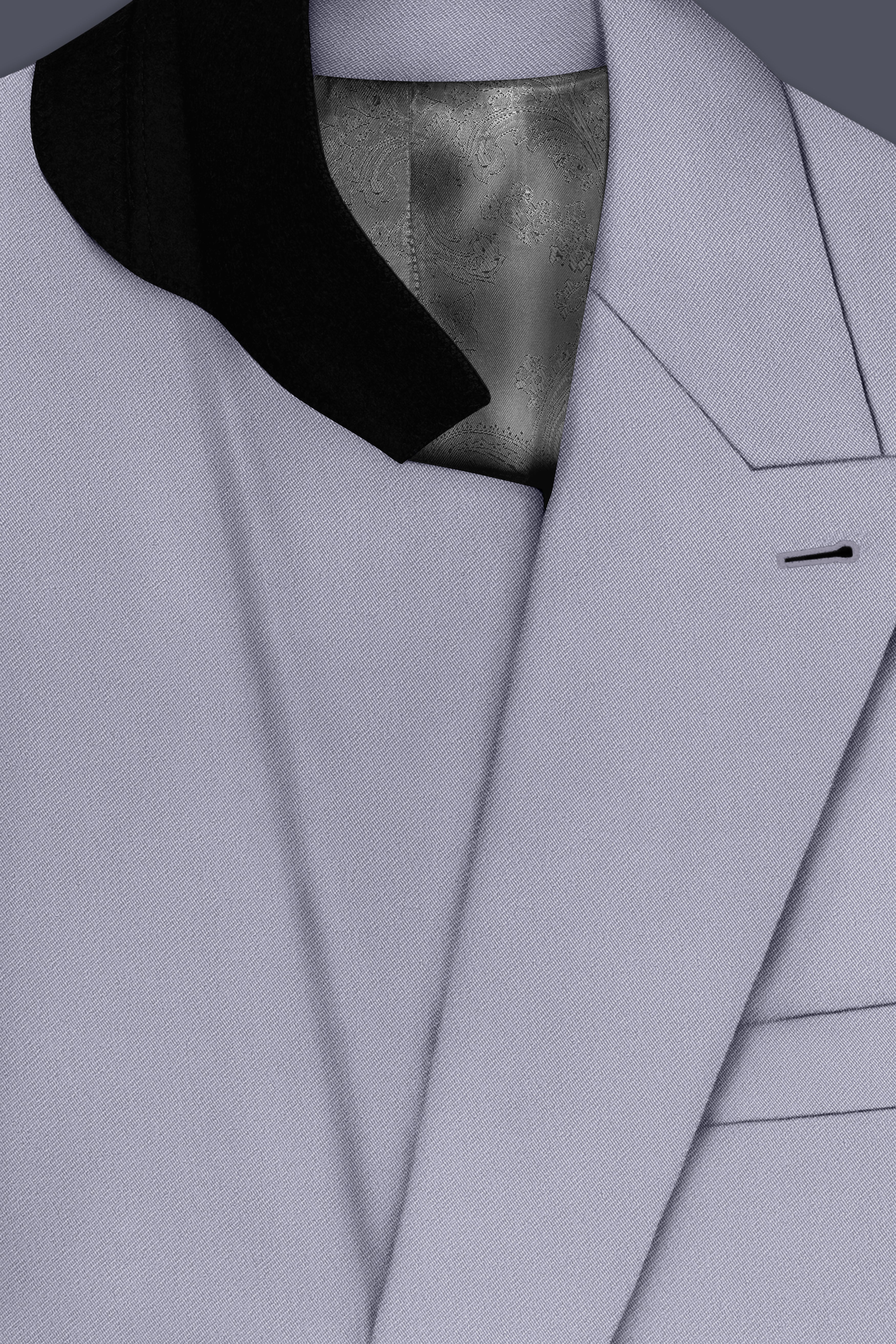 Graphite-Korean Topaz Gray 4-Way Stretch Wrinkle-Free Wool Rich Double Breasted Blazer
