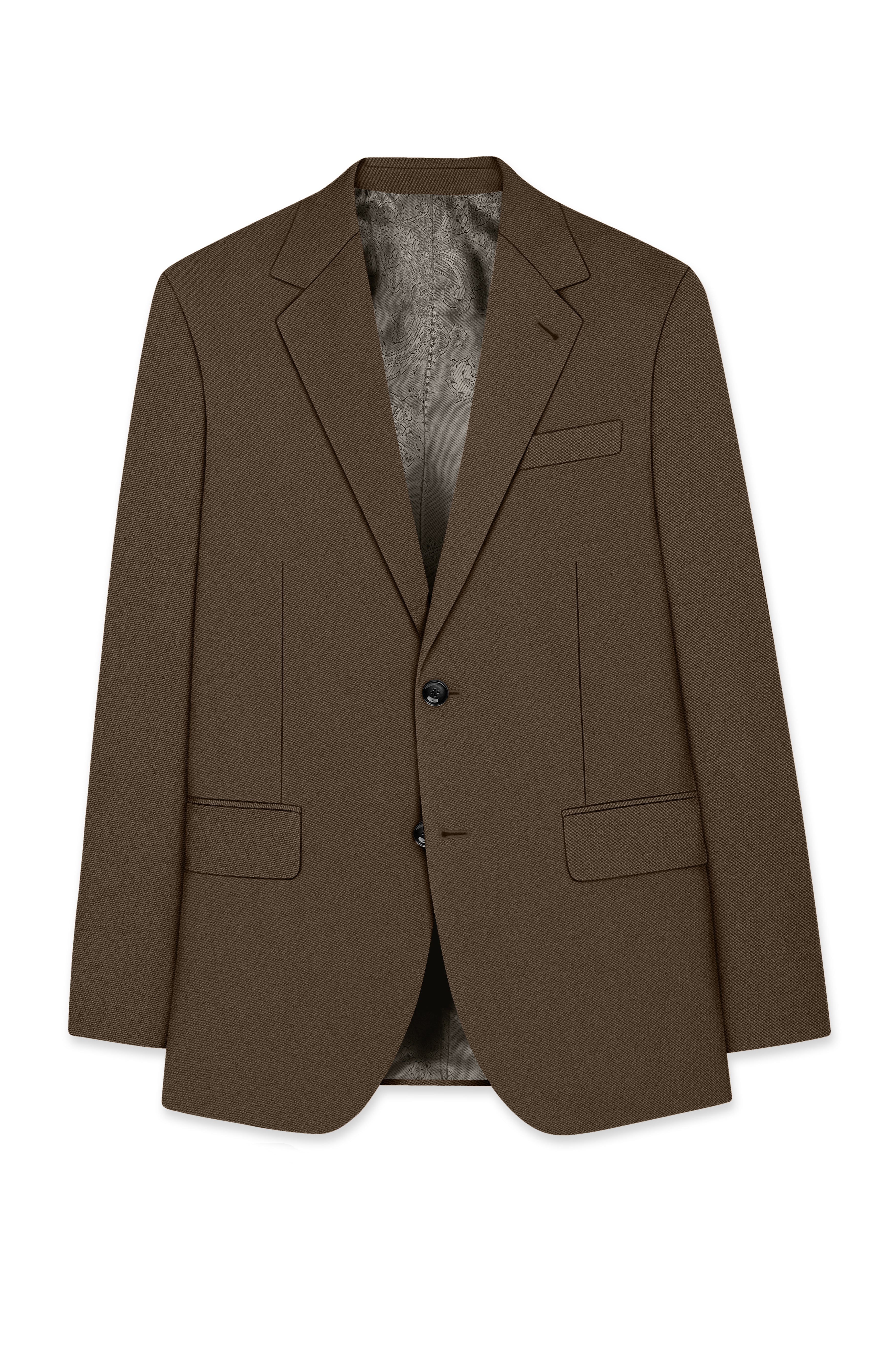 Prestige-Lisbon Brown Wool Rich Slight Stretch Single Breasted Blazer