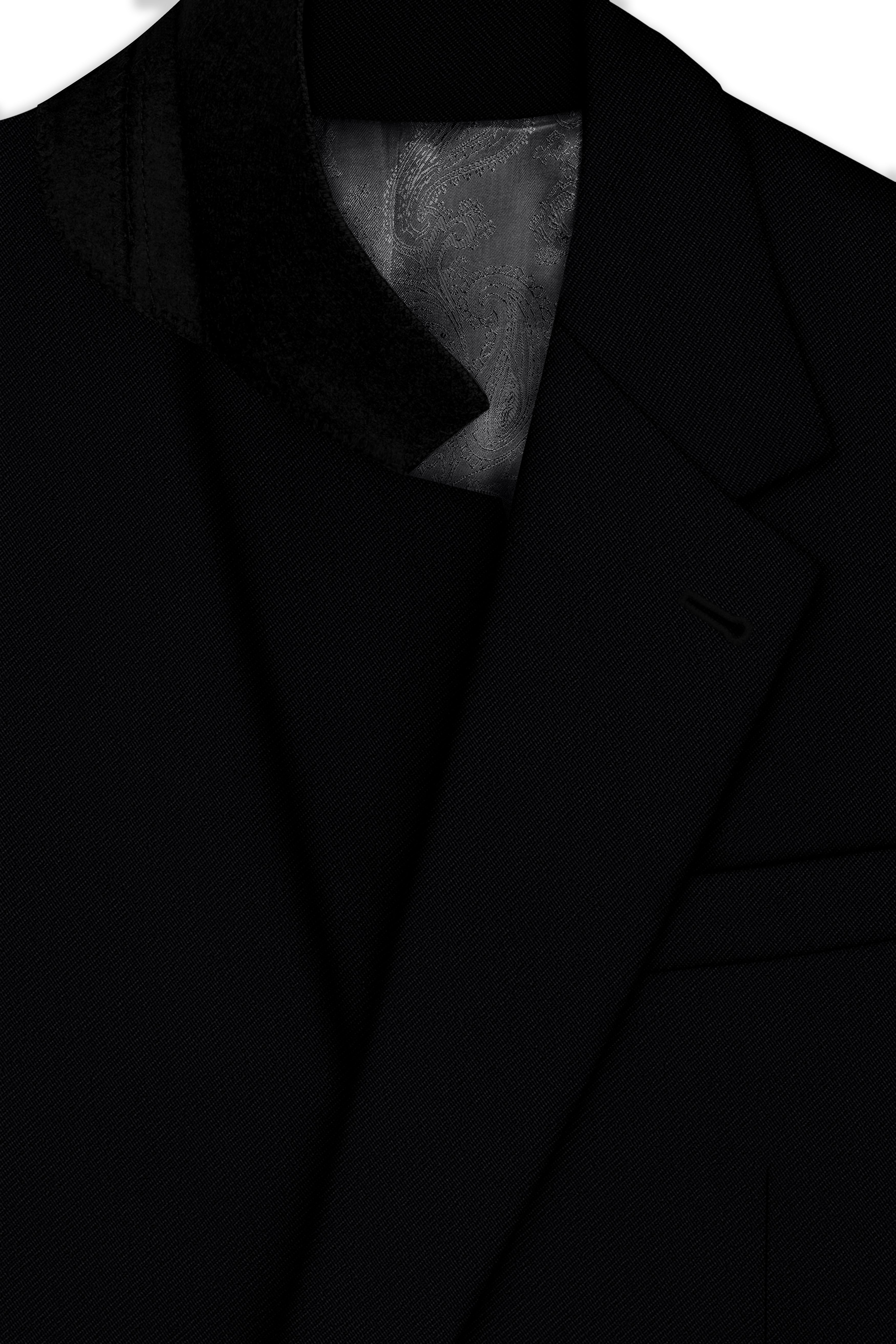 Noir-Jade Black Wool Rich Slight Stretch Single Breasted Blazer