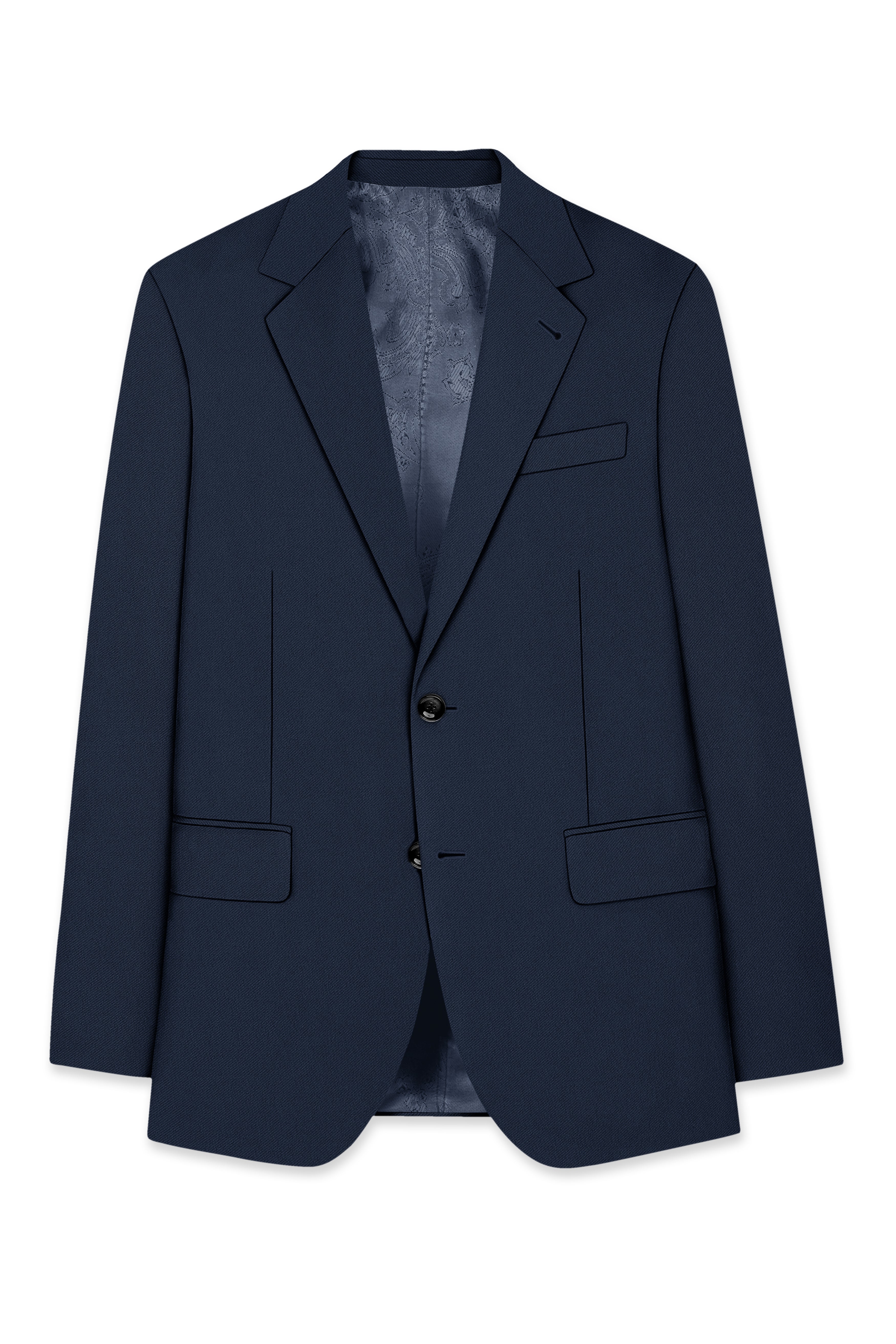 Nautis-Baltic Blue Wool Rich Slight Stretch Single Breasted Blazer