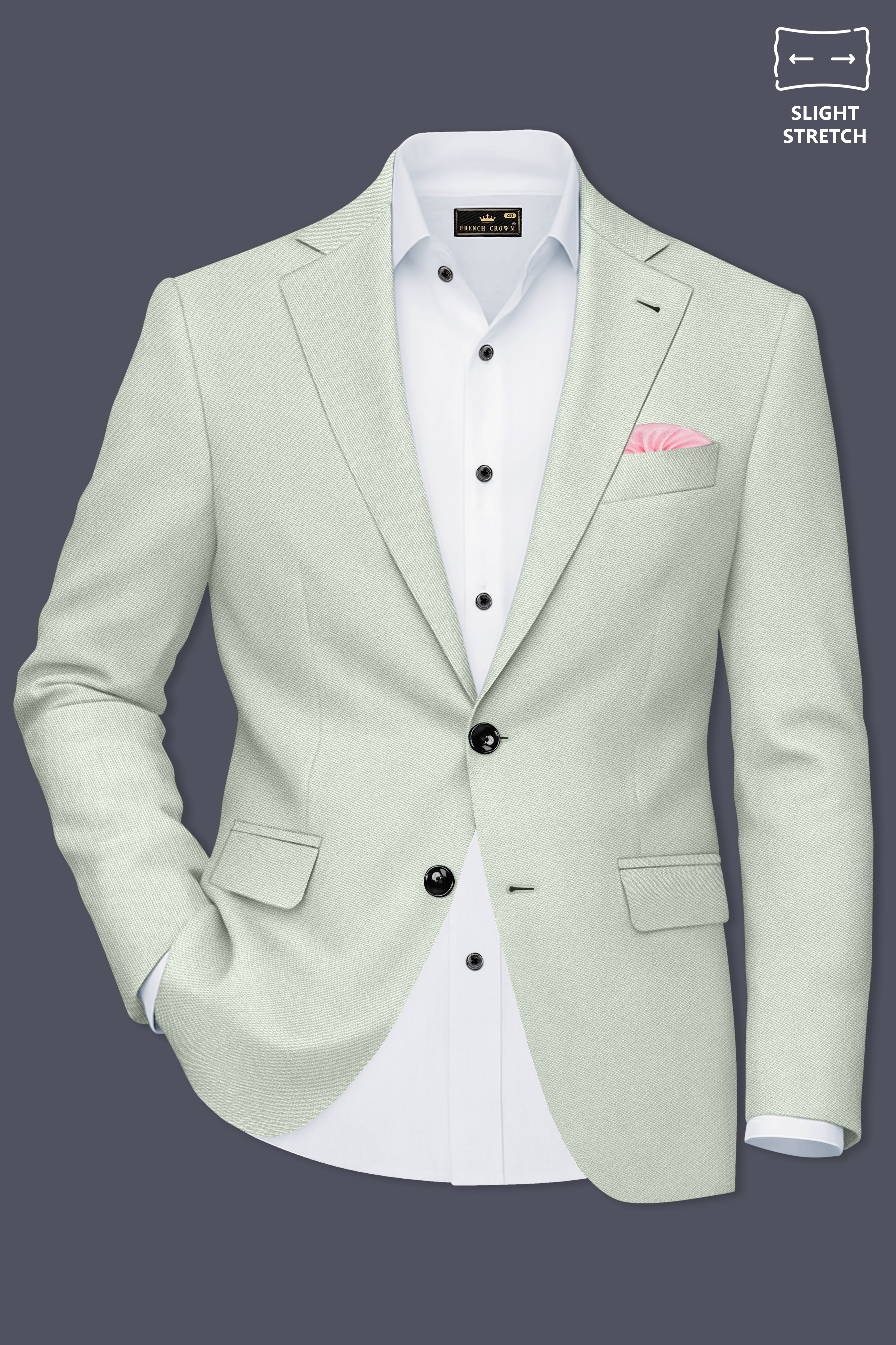 Ascend-Tasman Green Wool Rich Slight Stretch Single Breasted Blazer
