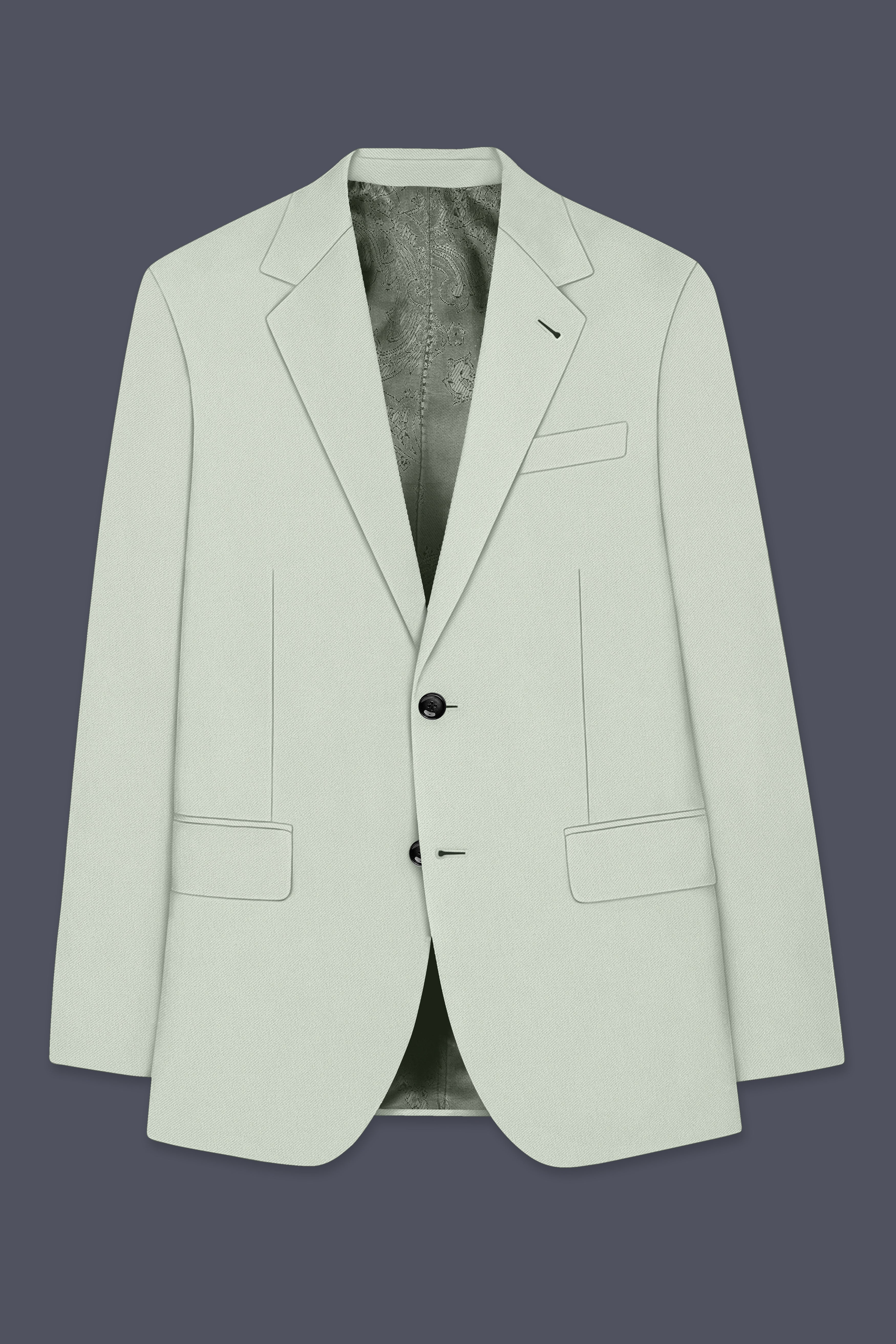 Ascend-Tasman Green Wool Rich Slight Stretch Single Breasted Blazer