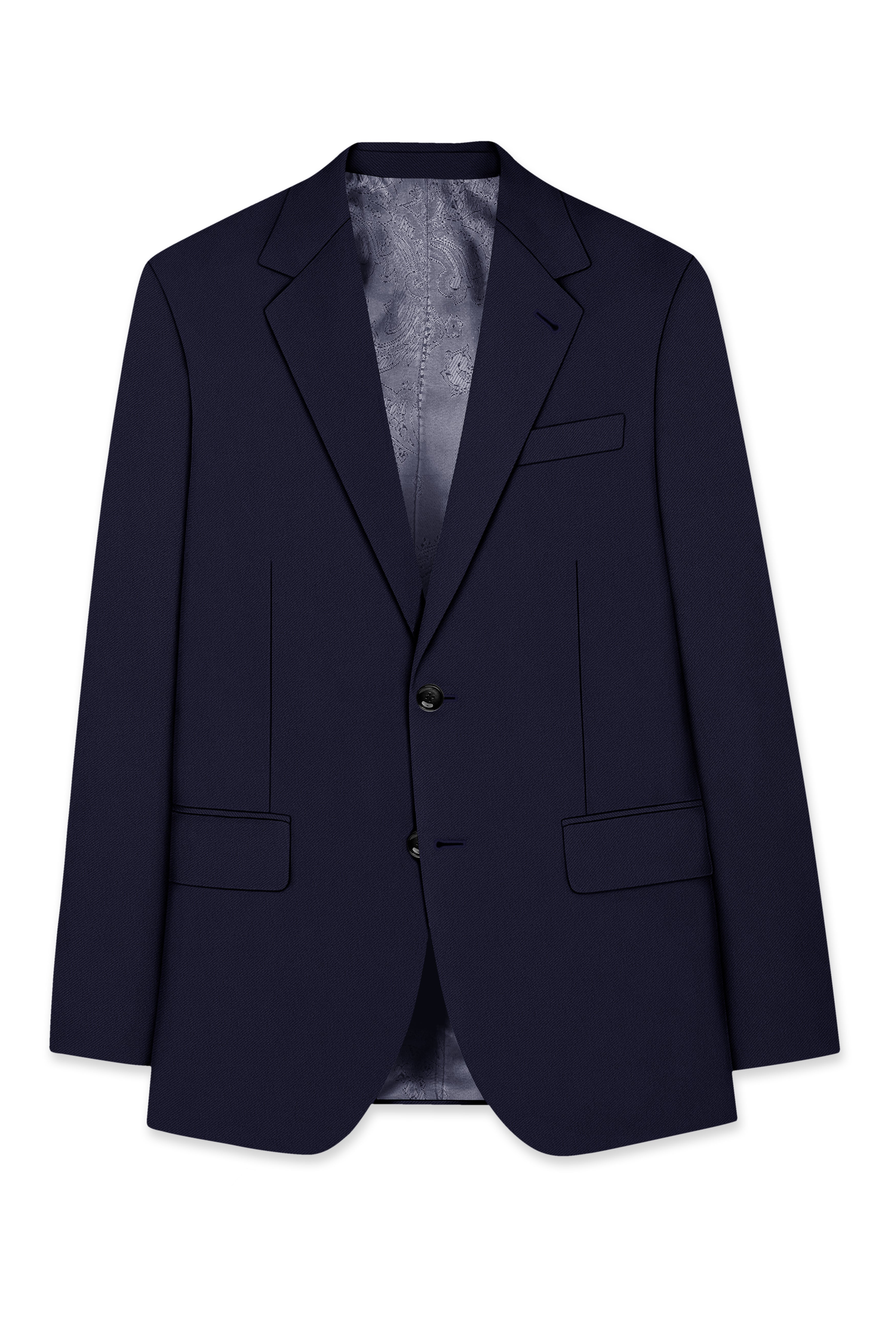 Azure-Baltic Sea Blue Wool Rich Slight Stretch Single Breasted Blazer
