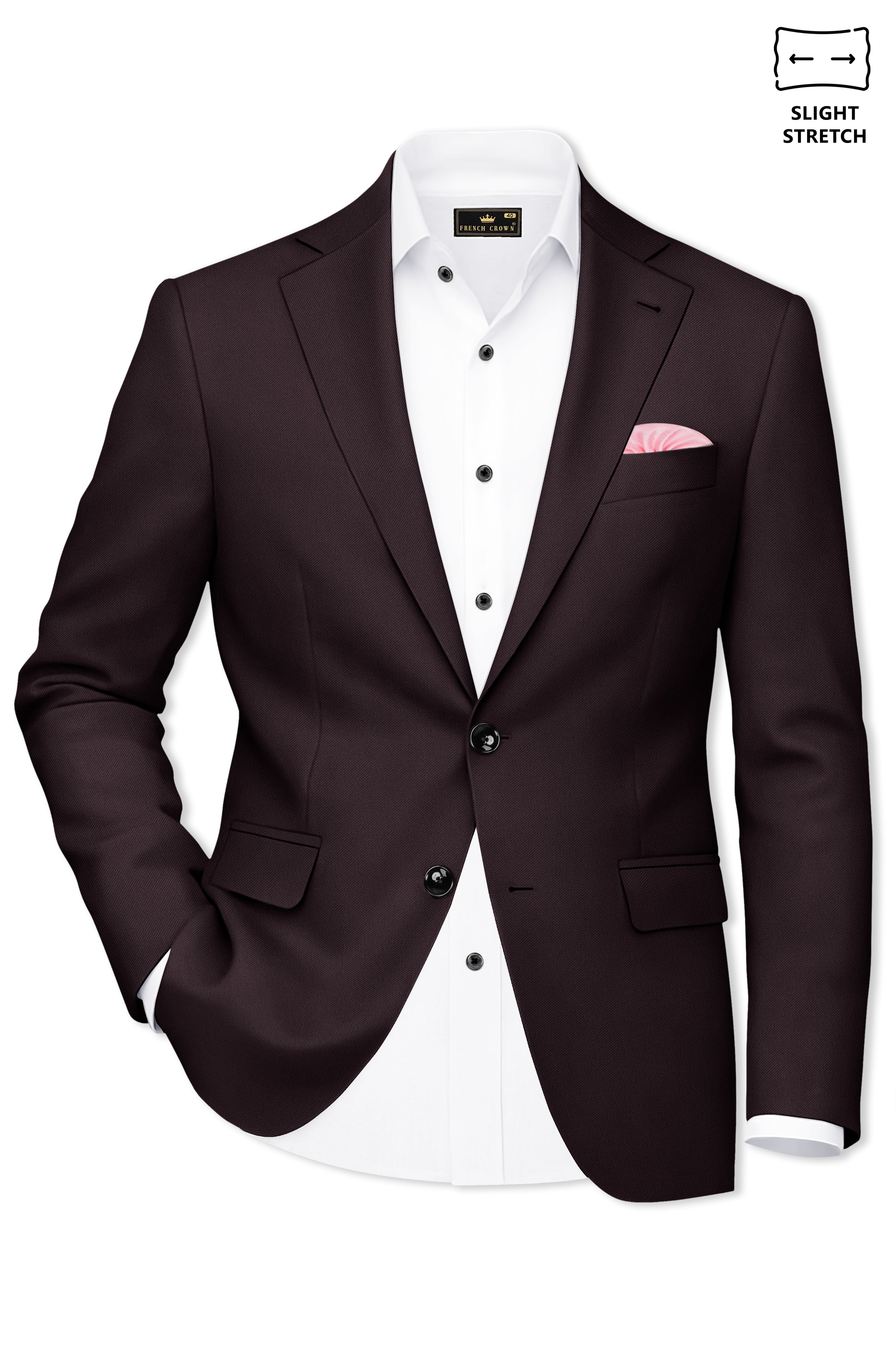 Bristol-Eclipse Brown Wool Rich Slight Stretch Single Breasted Blazer