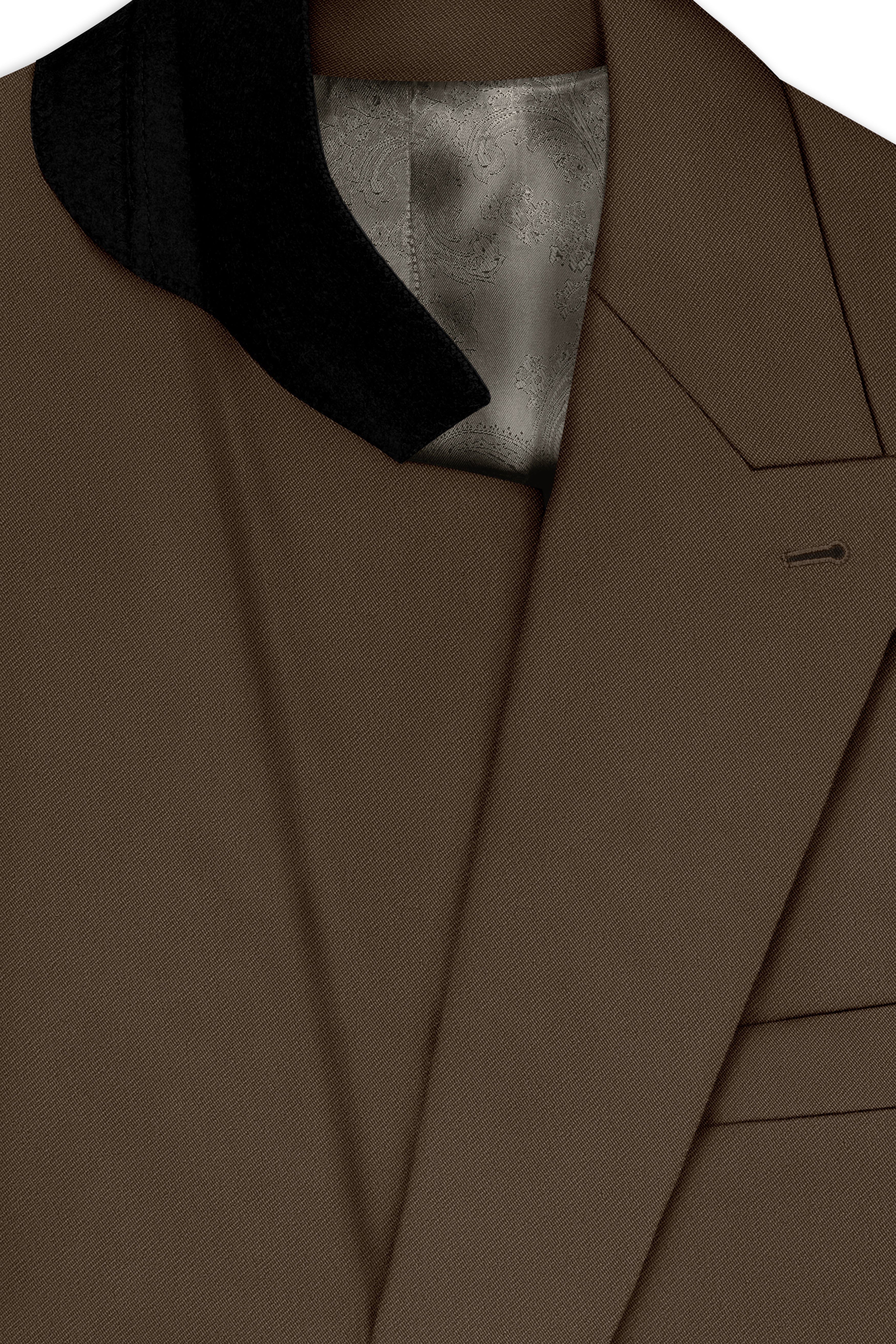 Prestige-Lisbon Brown Wool Rich Slight Stretch Double Breasted Blazer