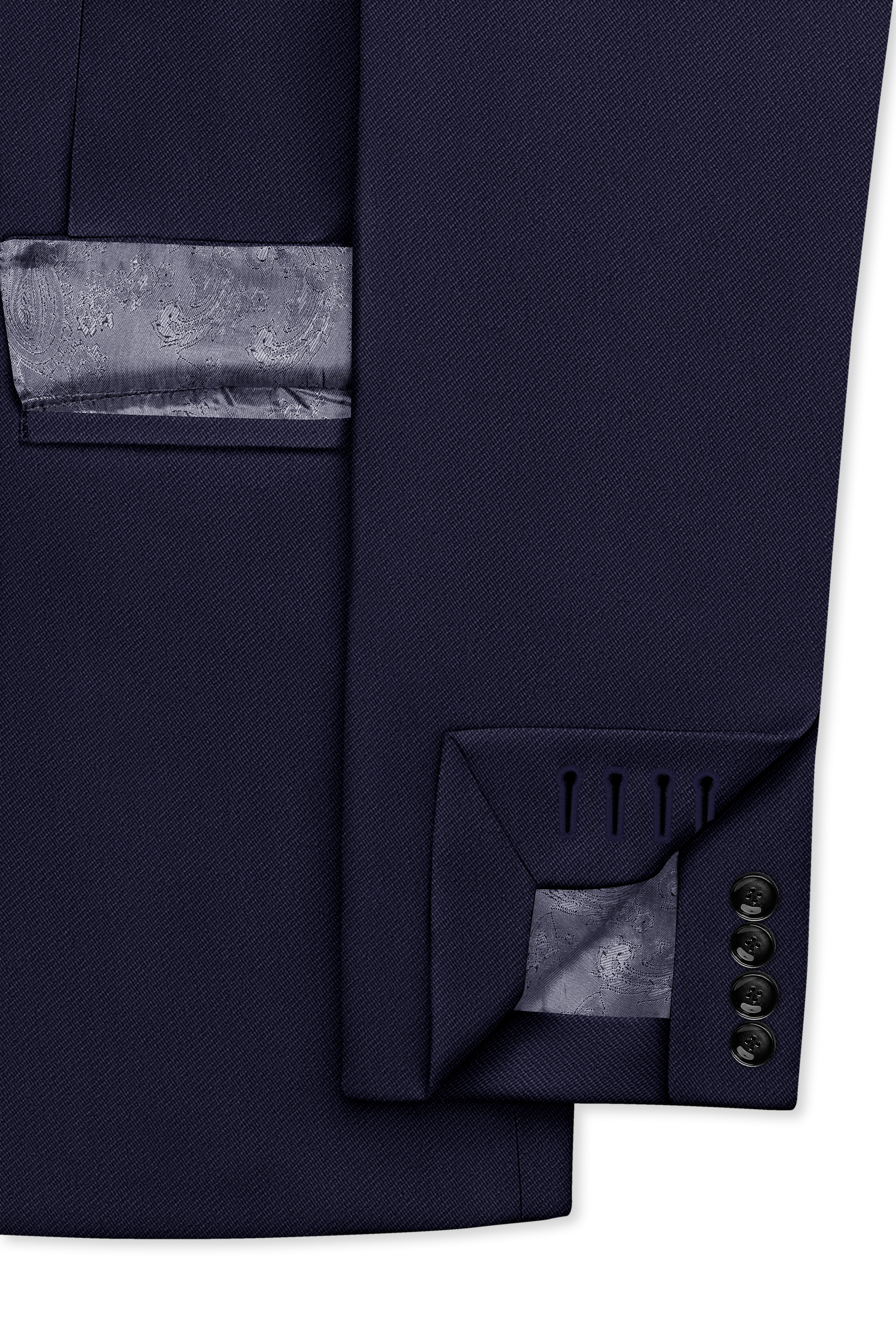 Azure-Baltic Sea Blue Wool Rich Slight Stretch Double Breasted Blazer