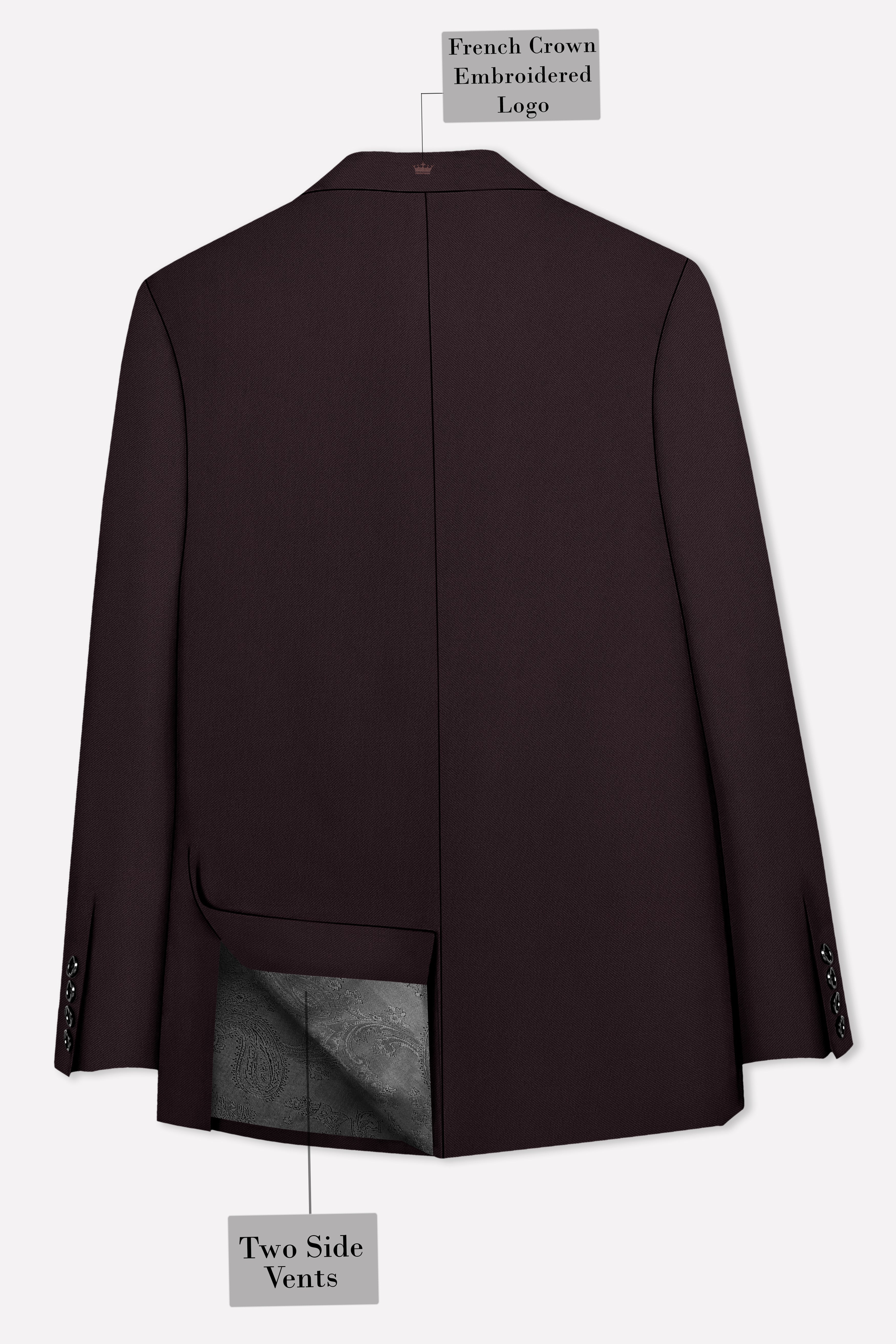 Bristol-Eclipse Brown Wool Rich Slight Stretch Double Breasted Blazer